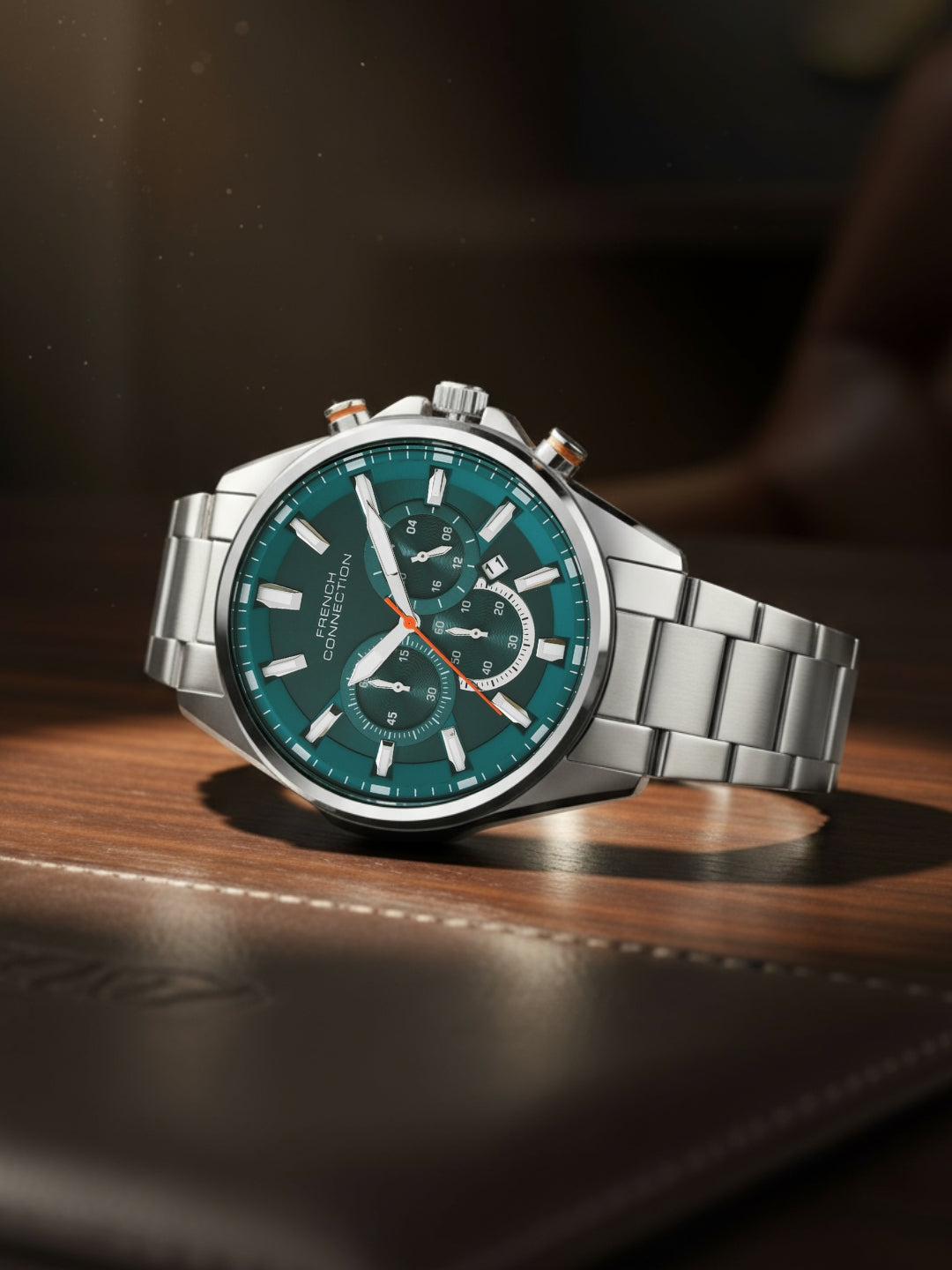 French Connection Blue Round Dial With Stainless Steel Strap Chronograph Watch - For Mens FCO3USM