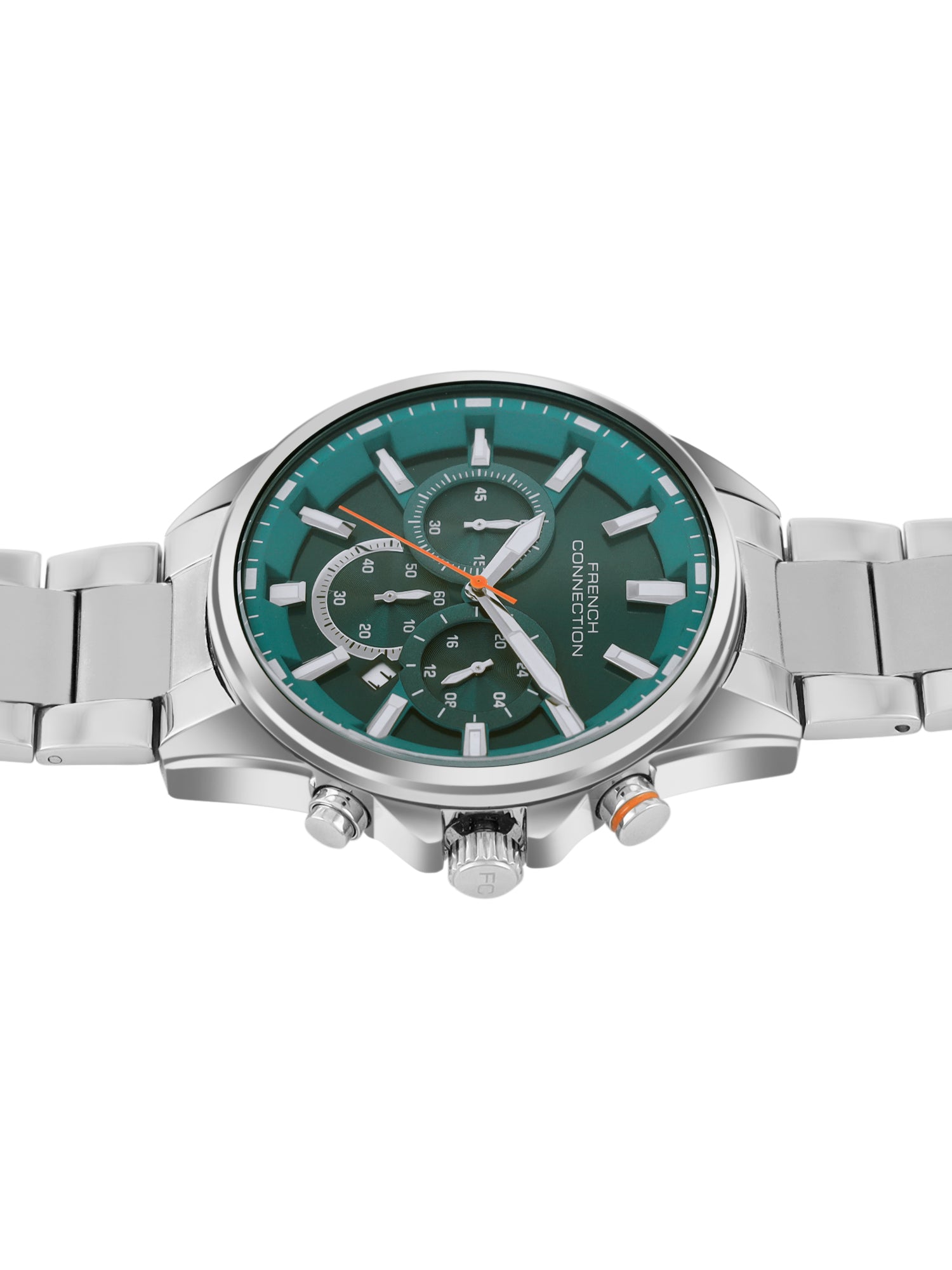 French Connection Blue Round Dial With Stainless Steel Strap Chronograph Watch - For Mens FCO3USM