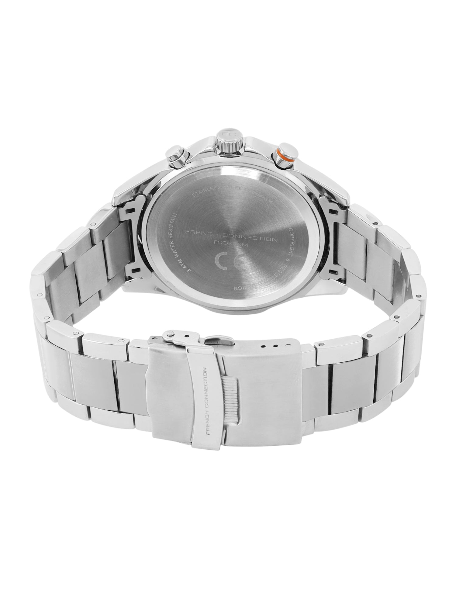 French Connection Blue Round Dial With Stainless Steel Strap Chronograph Watch - For Mens FCO3USM
