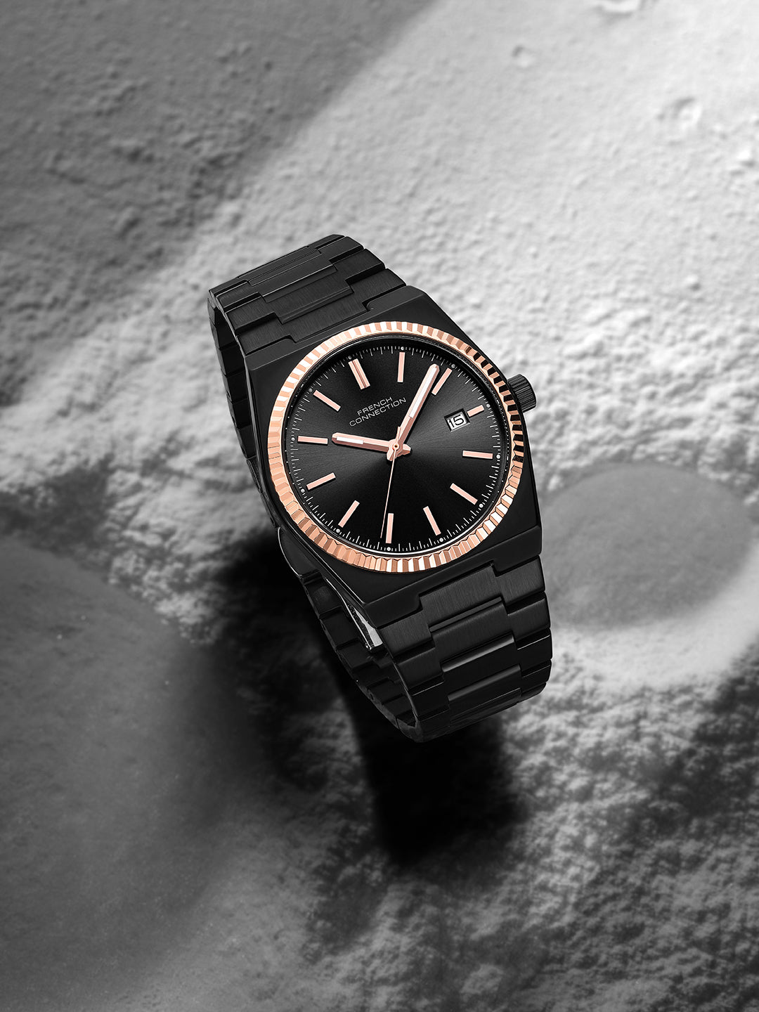 French Connection Vesper | Quartz Dated Display | Black Dial | Black Stainless Steel Strap | Watch for Men - FCO8BM