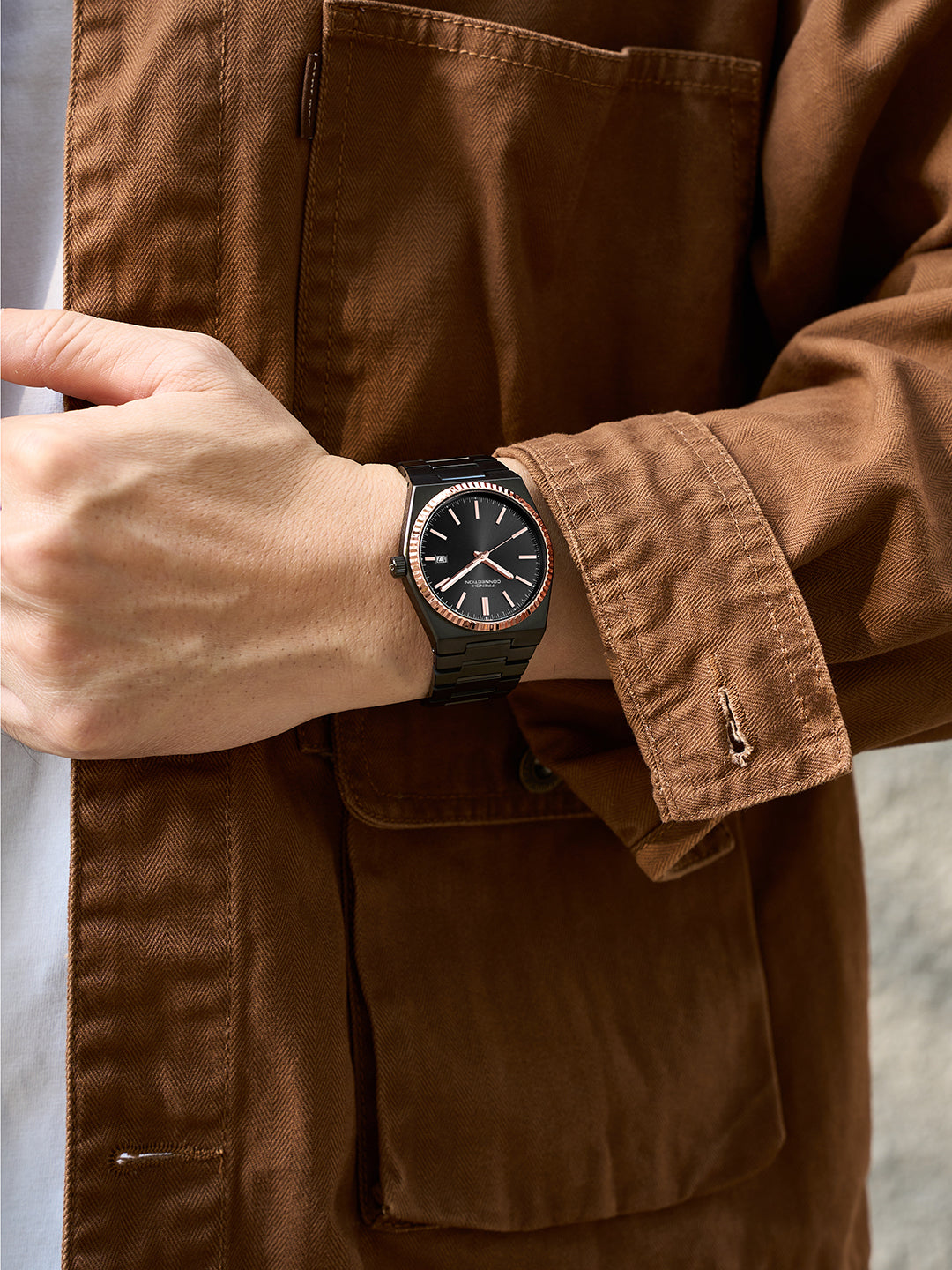 French Connection Vesper | Quartz Dated Display | Black Dial | Black Stainless Steel Strap | Watch for Men - FCO8BM