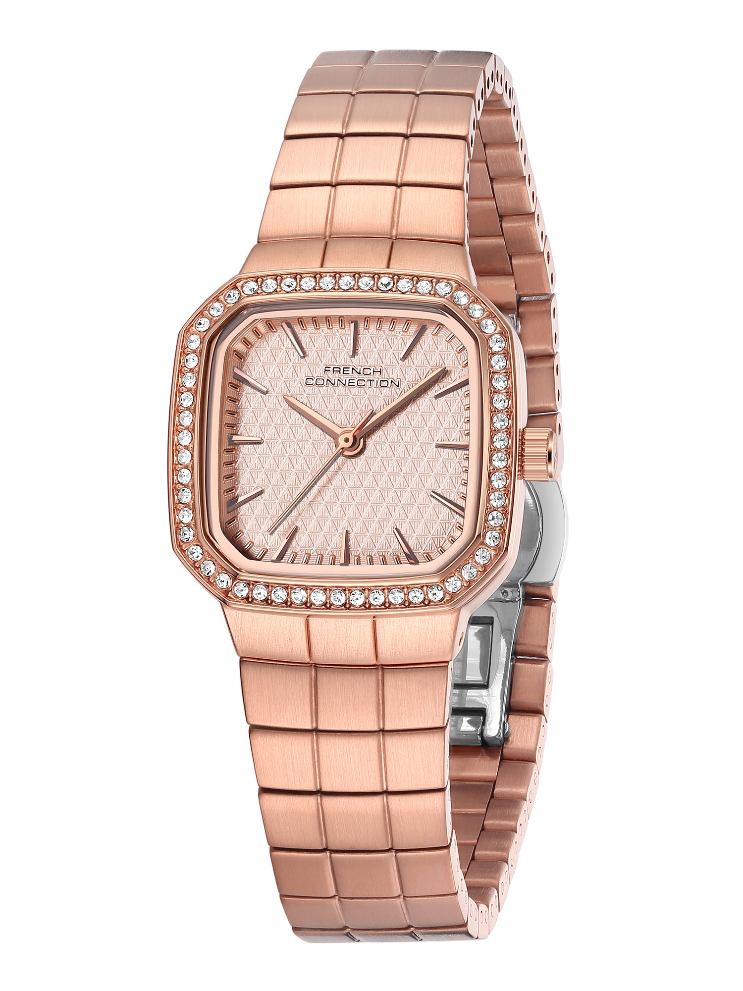 French Connection Relia | Analog Display | Rose Gold Sunray Dial | Stainless Steel Strap | Watch for Women - FCO9RGM