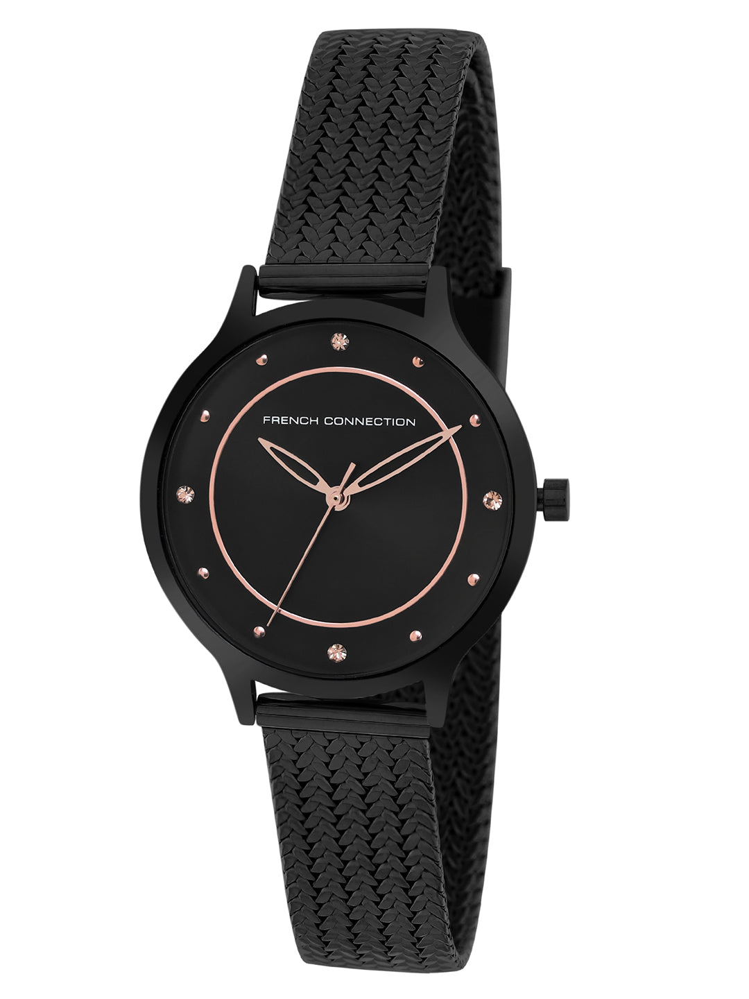 French Connection FCP30B Emalie Black Dial Womens Analog Watch