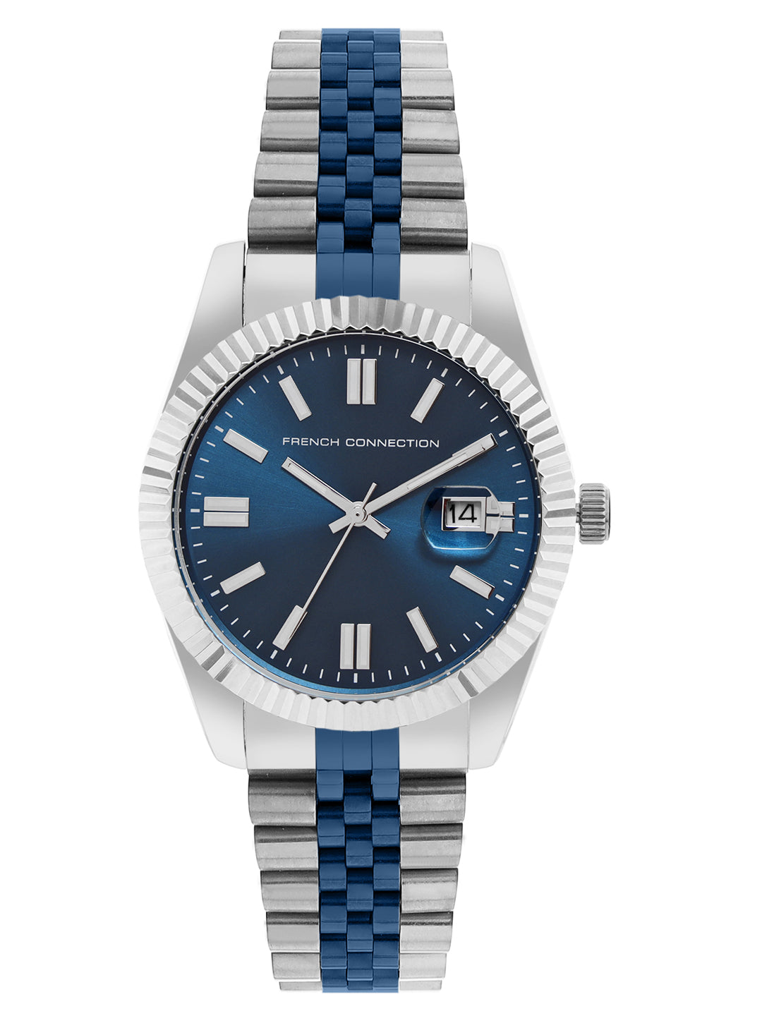 French connection Men Patterned Dial & Stainless Steel Bracelet Style Straps Analogue Watch FCP41USM