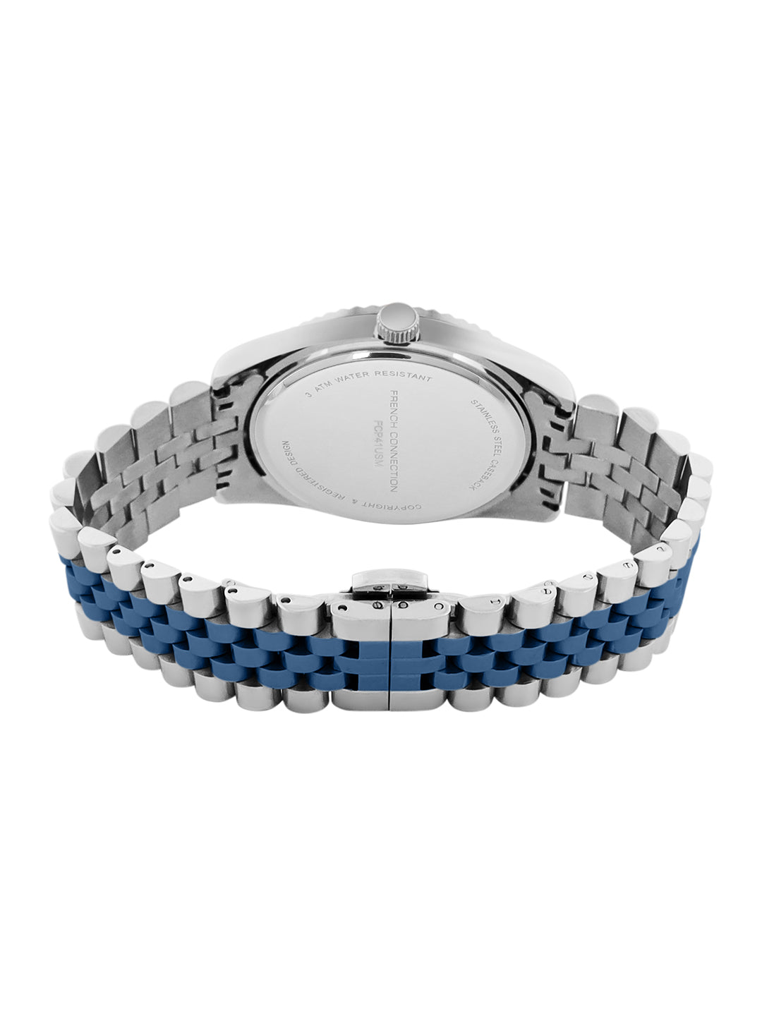 French connection Men Patterned Dial & Stainless Steel Bracelet Style Straps Analogue Watch FCP41USM