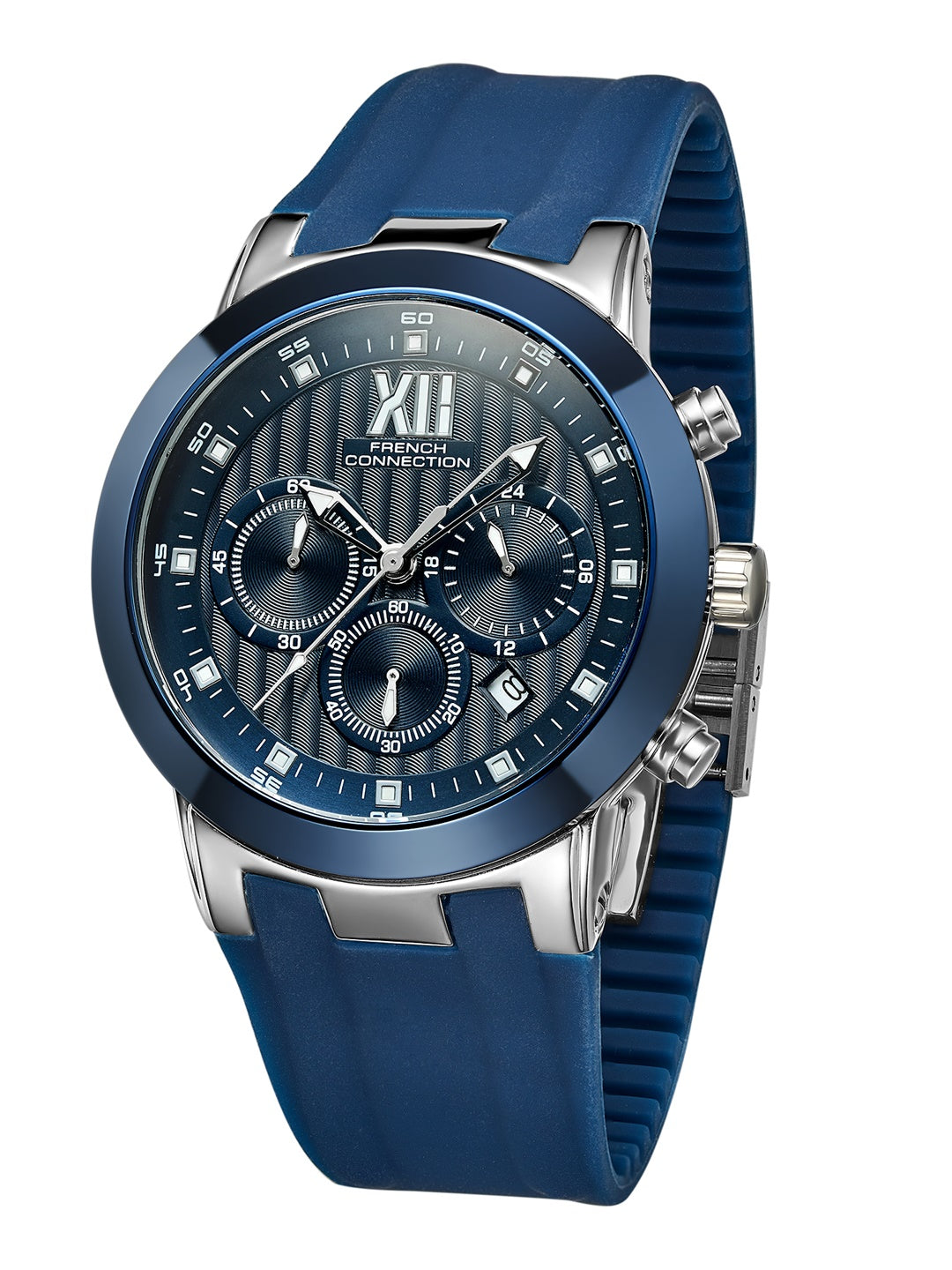 French Connection Imperio | Quartz Chronograph | Blue Dial | Blue Silicone Strap | Watch for Men - FCP48U