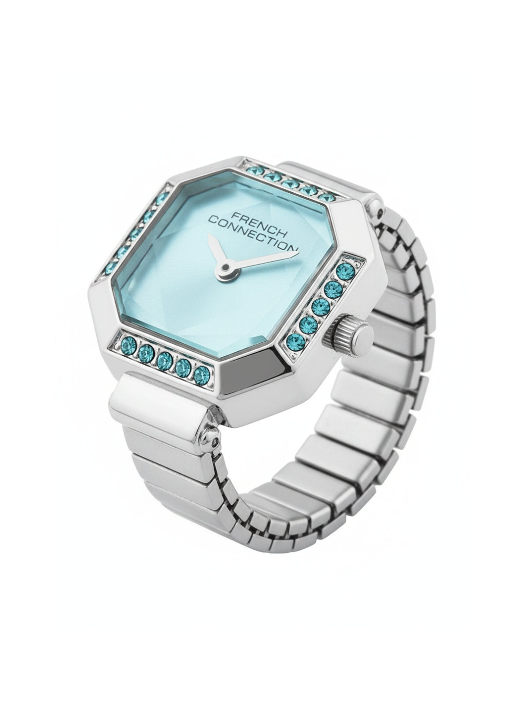 French Connection Women's Sunray Blue Dial Analog Ring Watch FCR01USM