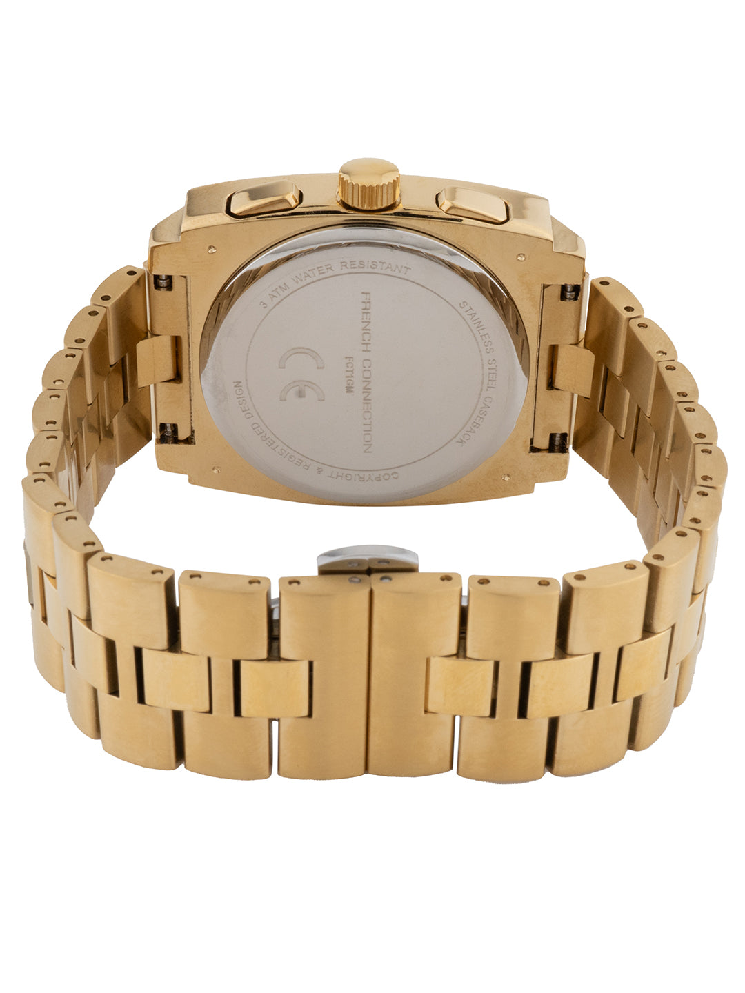 French connection Quadra Lux Green Tonneau Dial Mens Chronograph Watch FCT1GM