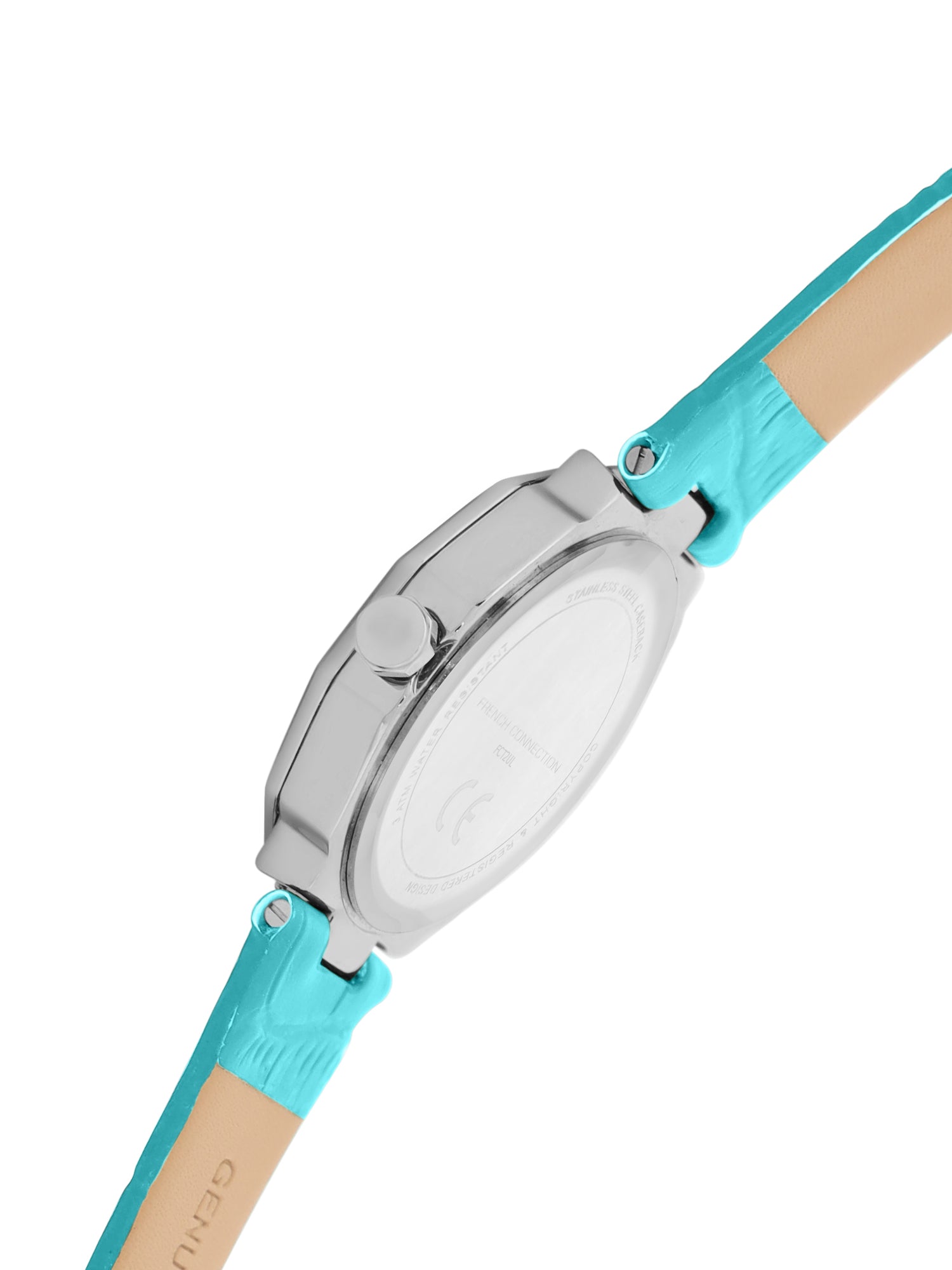 French Connection Sunray Tiffany Blue Round Dial With Tiffany Blue Leather Strap Watch - For Womens FCT2UL