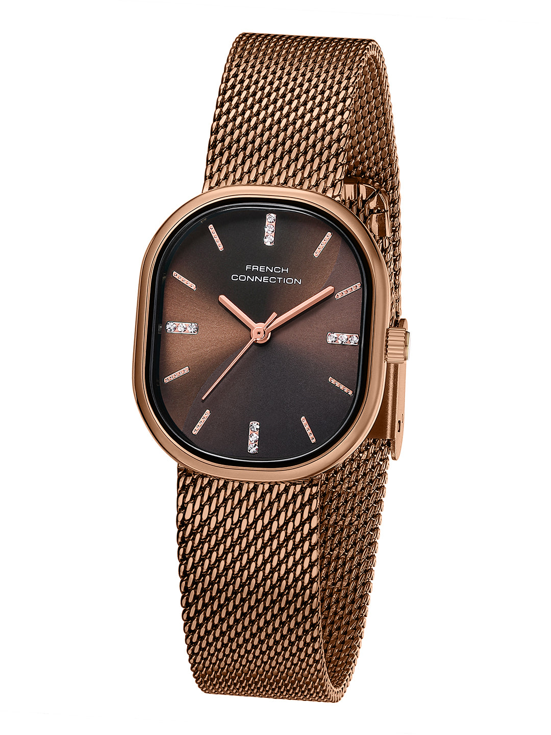 French Connection Éclora | Analog Display | Brown Sunray Dial | Brown Stainless Steel Strap | Watch for Women - FCU13BRM