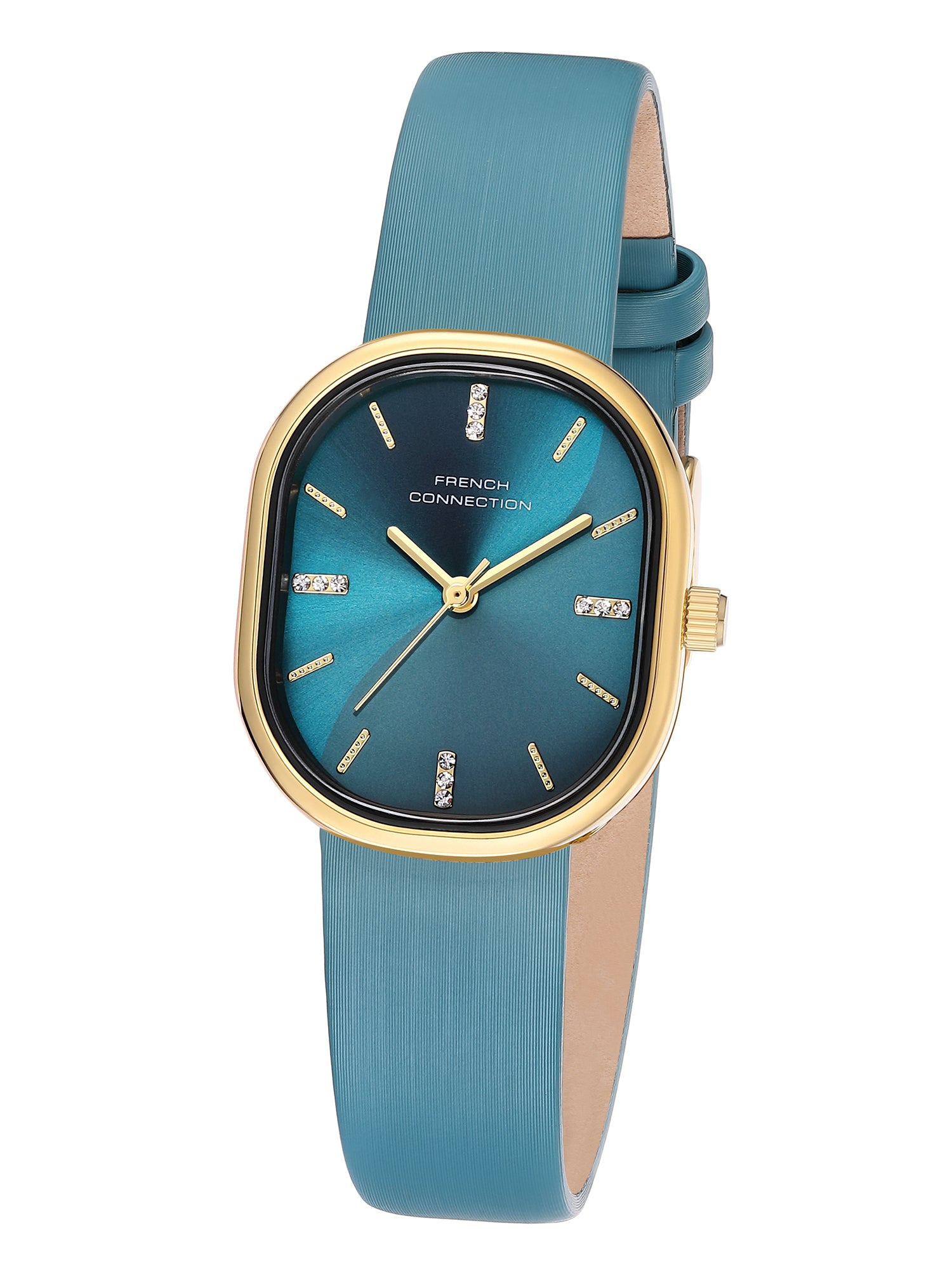 French Connection Éclora | Analog Display | Blue Sunray Dial | Blue Leather Strap | Watch for Women - FCU13GRL