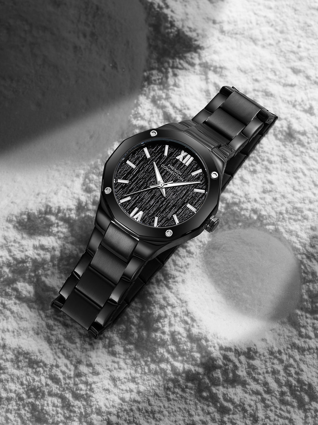 French Connection Roman Imperial | Analog Display | Black Dial | Black Stainless Steel Strap | Watch for Men - FCU15BBM