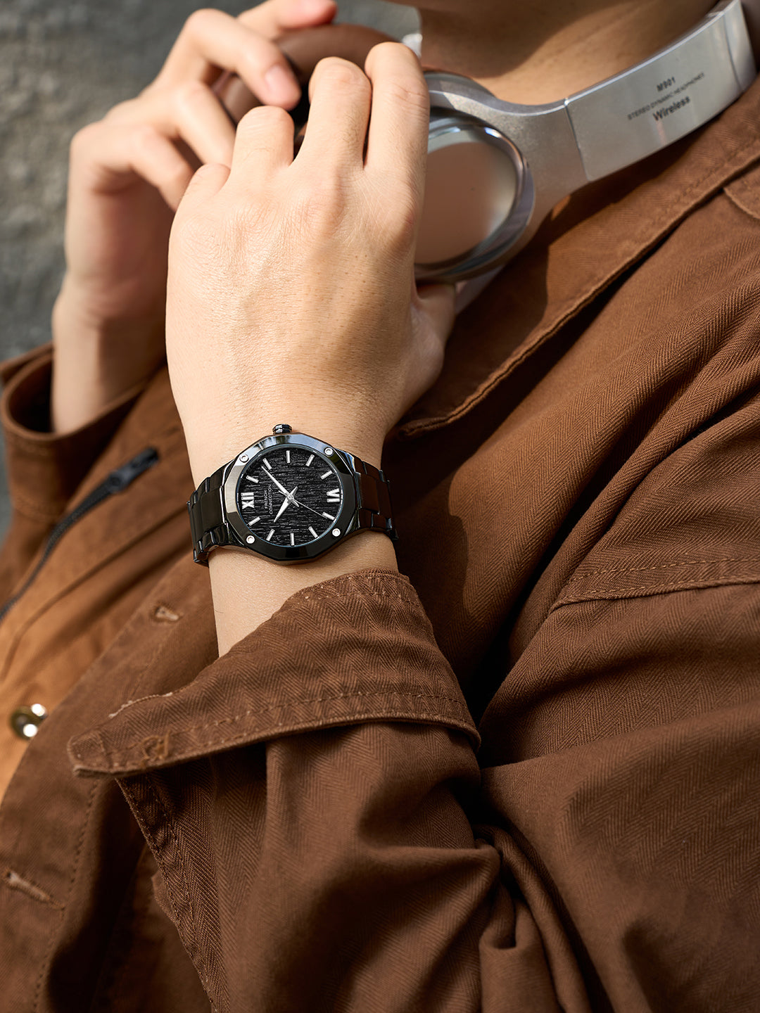 French Connection Roman Imperial | Analog Display | Black Dial | Black Stainless Steel Strap | Watch for Men - FCU15BBM