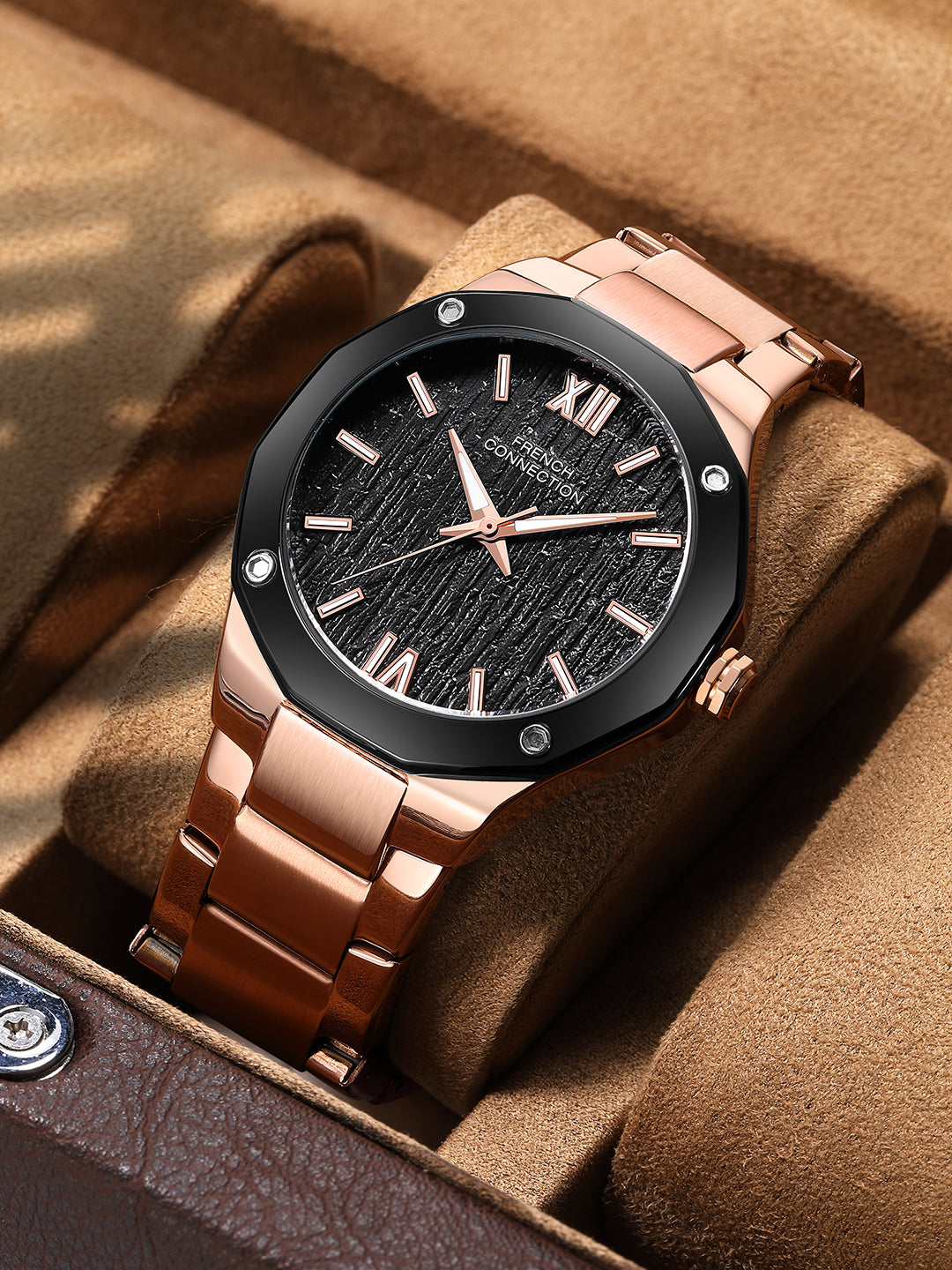 French Connection Roman Imperial | Analog Display | Green Dial | Silver Stainless Steel Strap | Watch for Men - FCU15BRTM