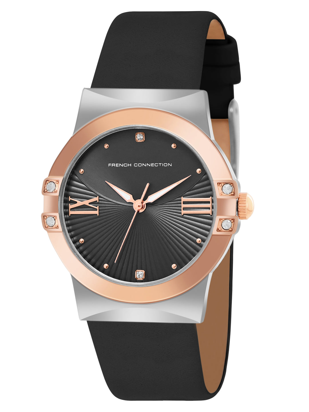 French Connection Black Dial Analog Watch for Women's - FCU1BBL