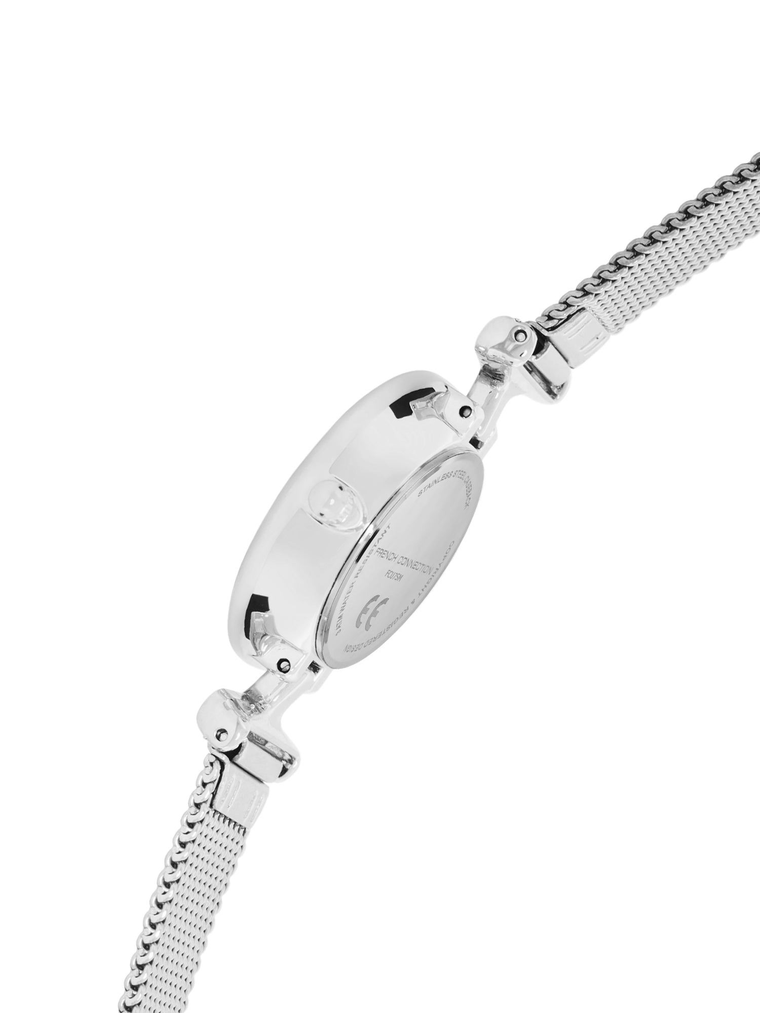 French Connection Sunray Silver Round Dial With Stainless Steel Strap Watch - For Womens FCU7SM