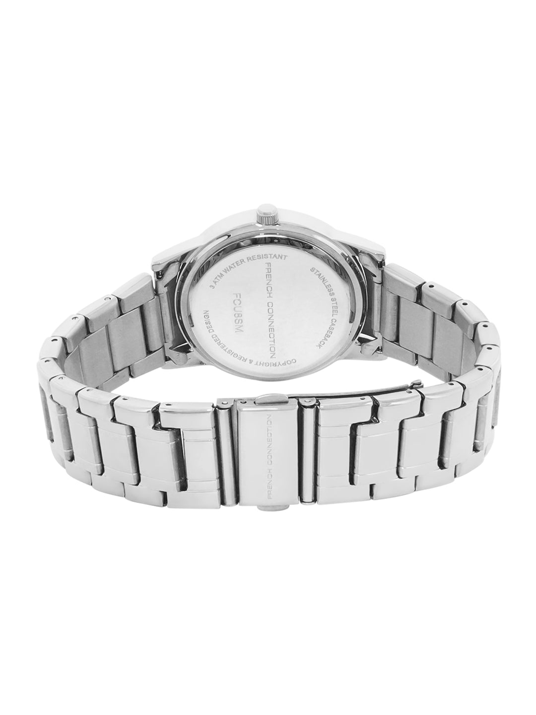 French Connection Mop Blue Round Dial With Stainless Steel Strap Watch - For Womens FCU8SM