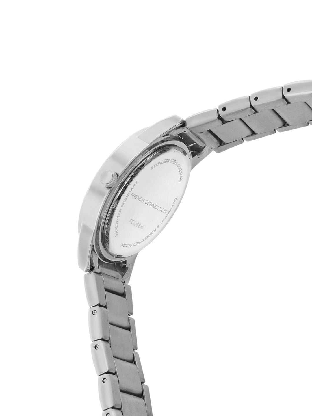 French Connection Mop Blue Round Dial With Stainless Steel Strap Watch - For Womens FCU8SM
