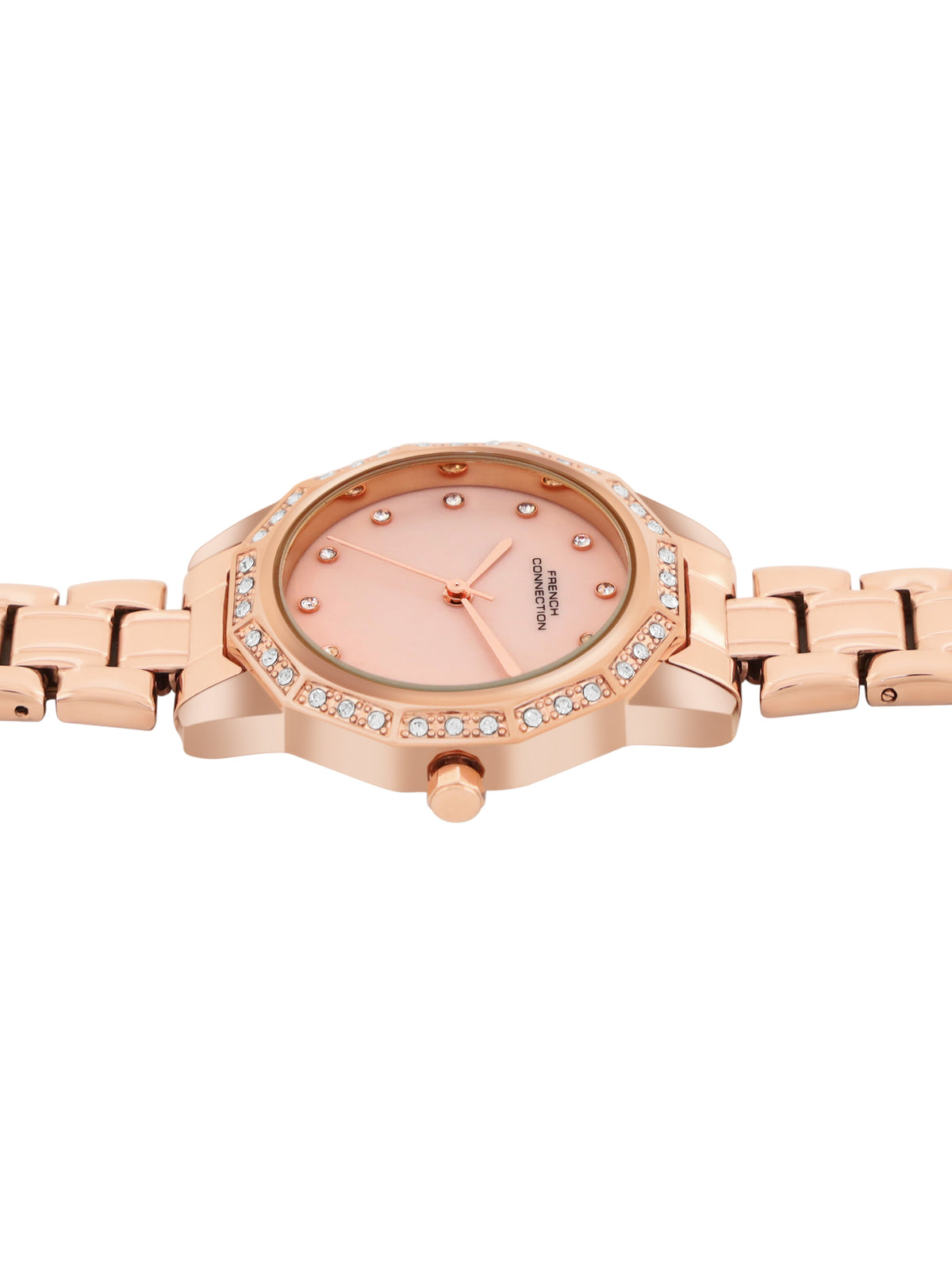 French Connection Mop Rosegold Round Dial With Rose Stainless Steel Strap Watch - For Womens FCU9RGM