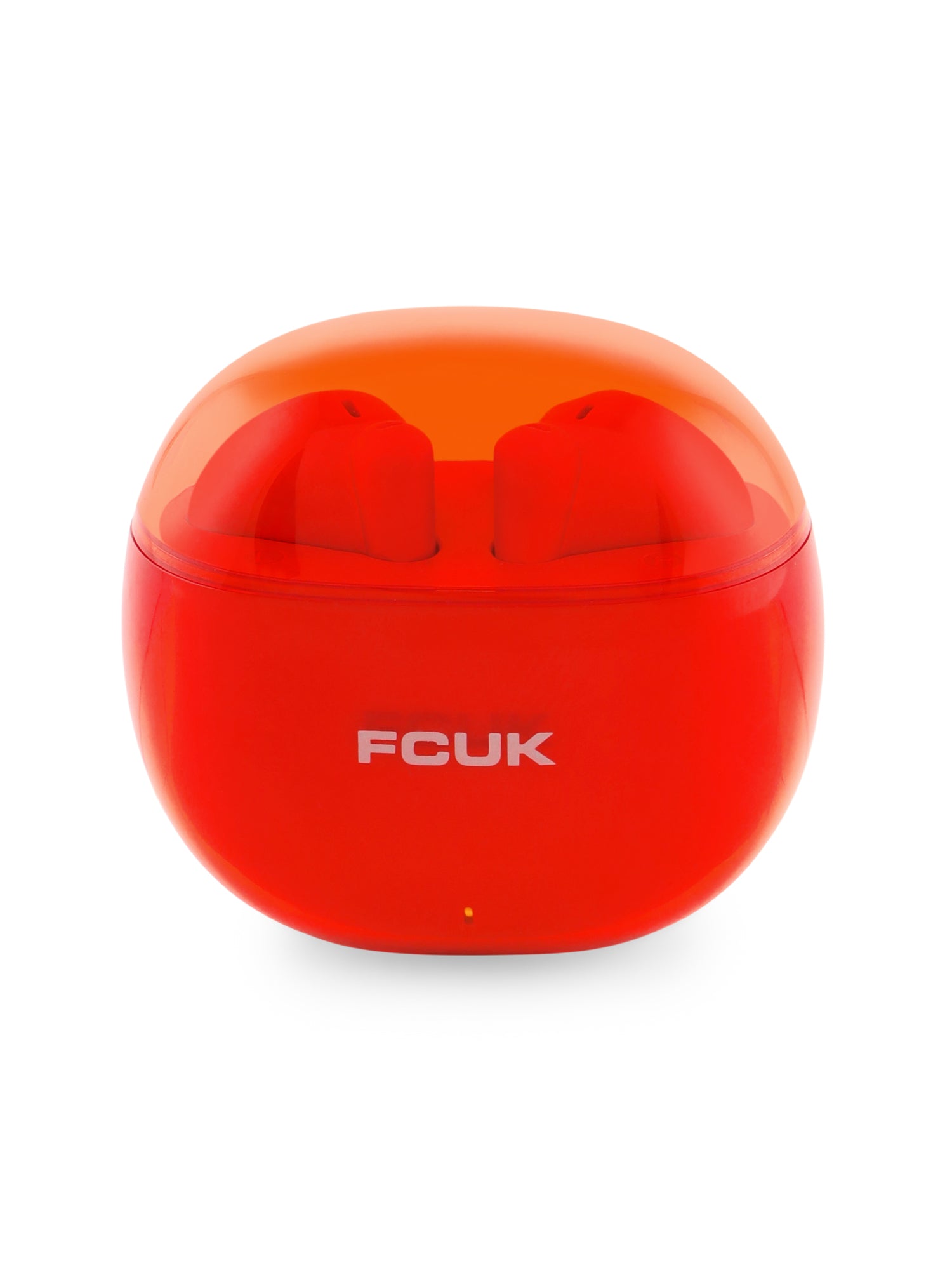 π FCUK Kicks True Wireless Earbuds, Multi Device Connectivity, Type C Charging, Ai-Enc for Call Clarity, Orange - Bluetooth Earbud TWS T01C - in Ear