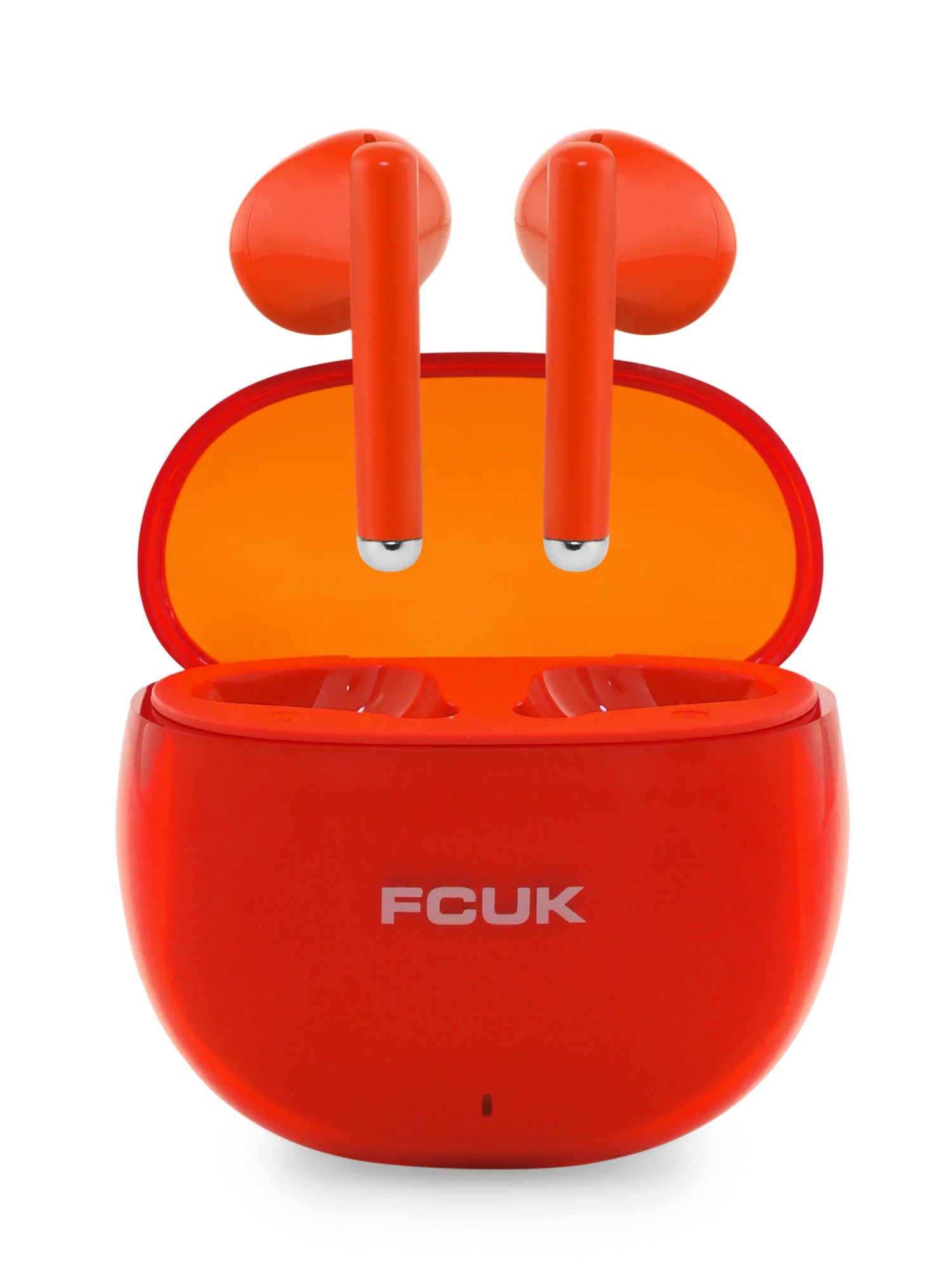 FCUK Kicks True Wireless Earbuds, Multi Device Connectivity, Type C Charging, Ai-Enc for Call Clarity, Orange - Bluetooth Earbud TWS T01C - in Ear