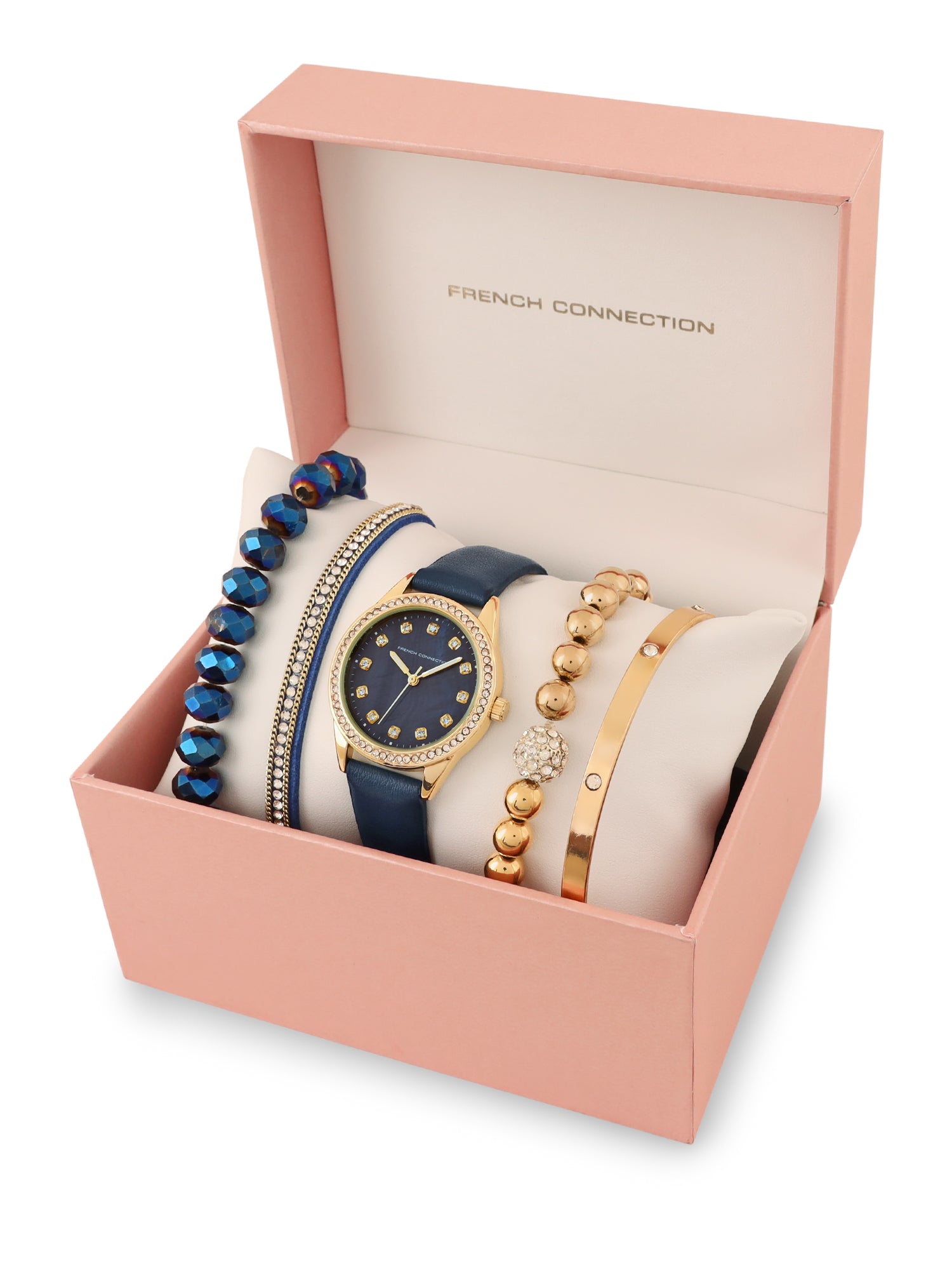 French Connection Blue Dial Analog Giftset for Women's - FCW15UL