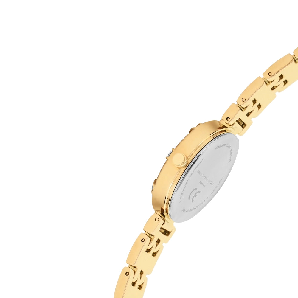French connection Women Embellished Dial Textured Straps Analogue Watch FCB5GM