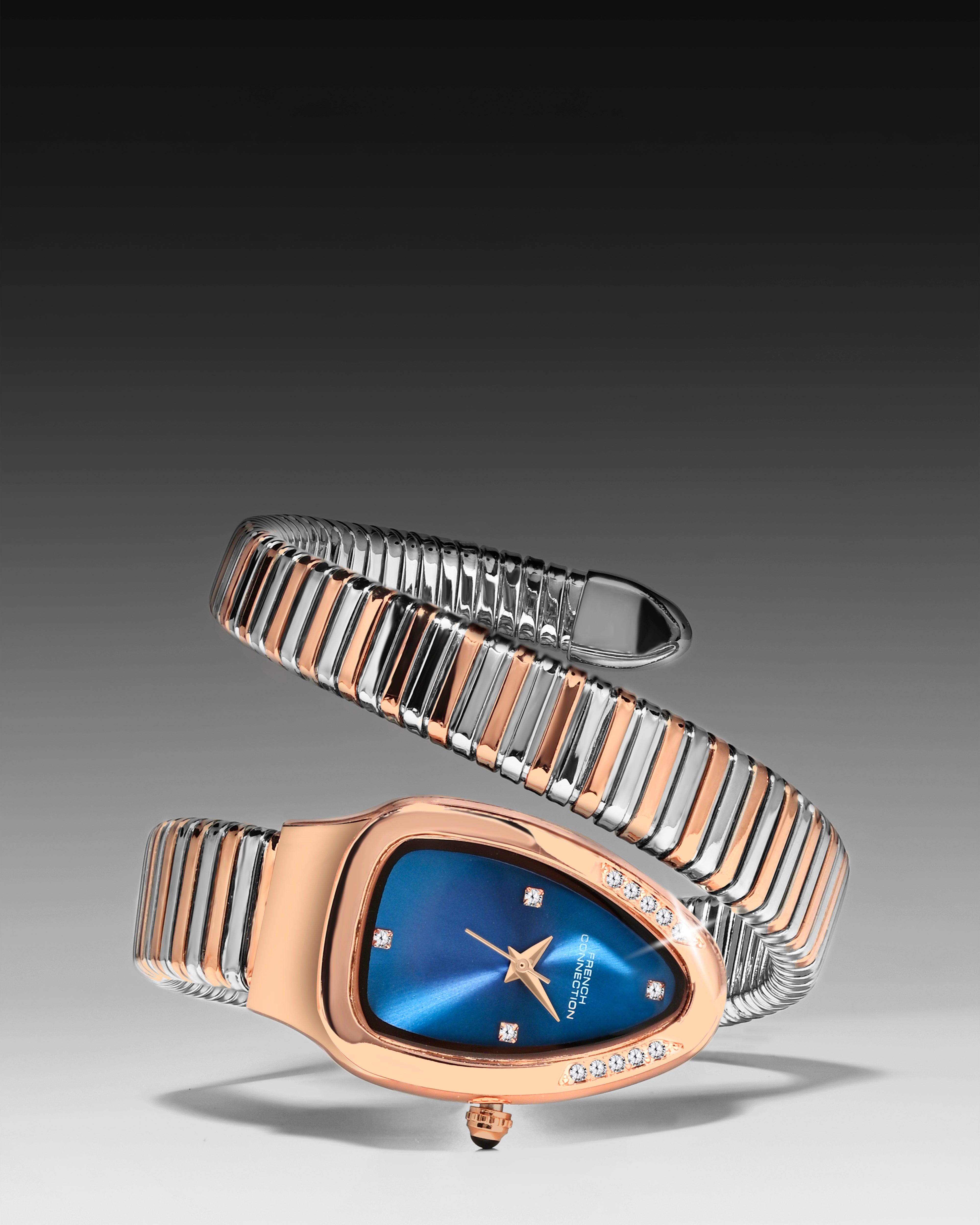The Mystic Curve 2.0 Women’s Wrap Around Strap Analogue Watch | Blue Oval Dial Trendy Watch - FCN0132URTM