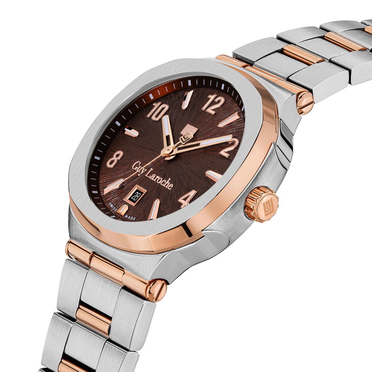 Guy Laroche Charlie 3 Hands Round Dial Brown Watch for Men - GLWGG0000319