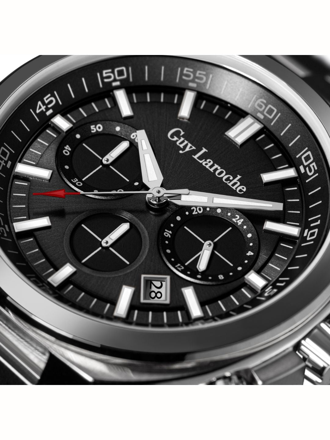 Guy Laroche BAPTISTE Black Sunray Round Dial | Chronograph Watch For Men's | GLWGG0002310