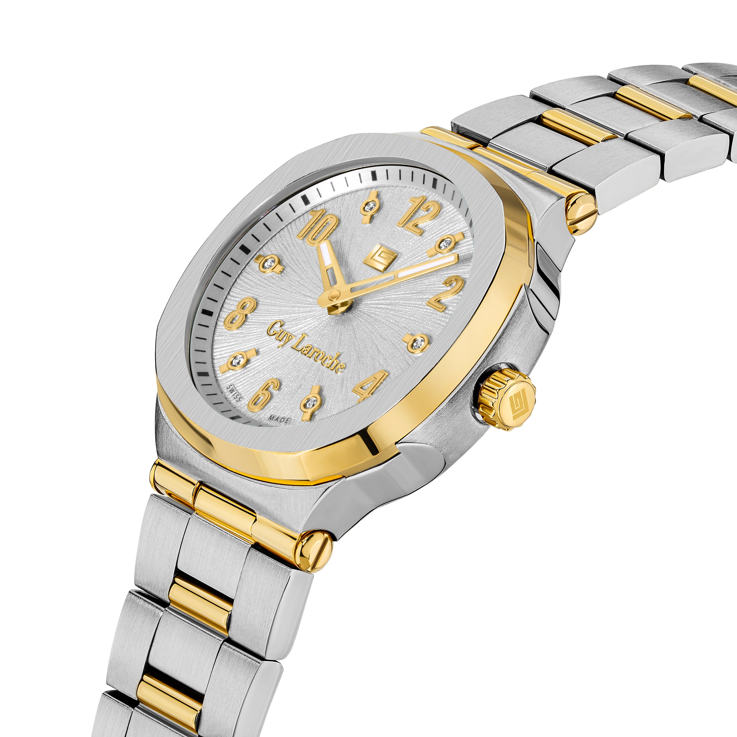 Guy Laroche Charlie 2 Hands Brown Dial White Silver Watch for Women - GLWLG0000323