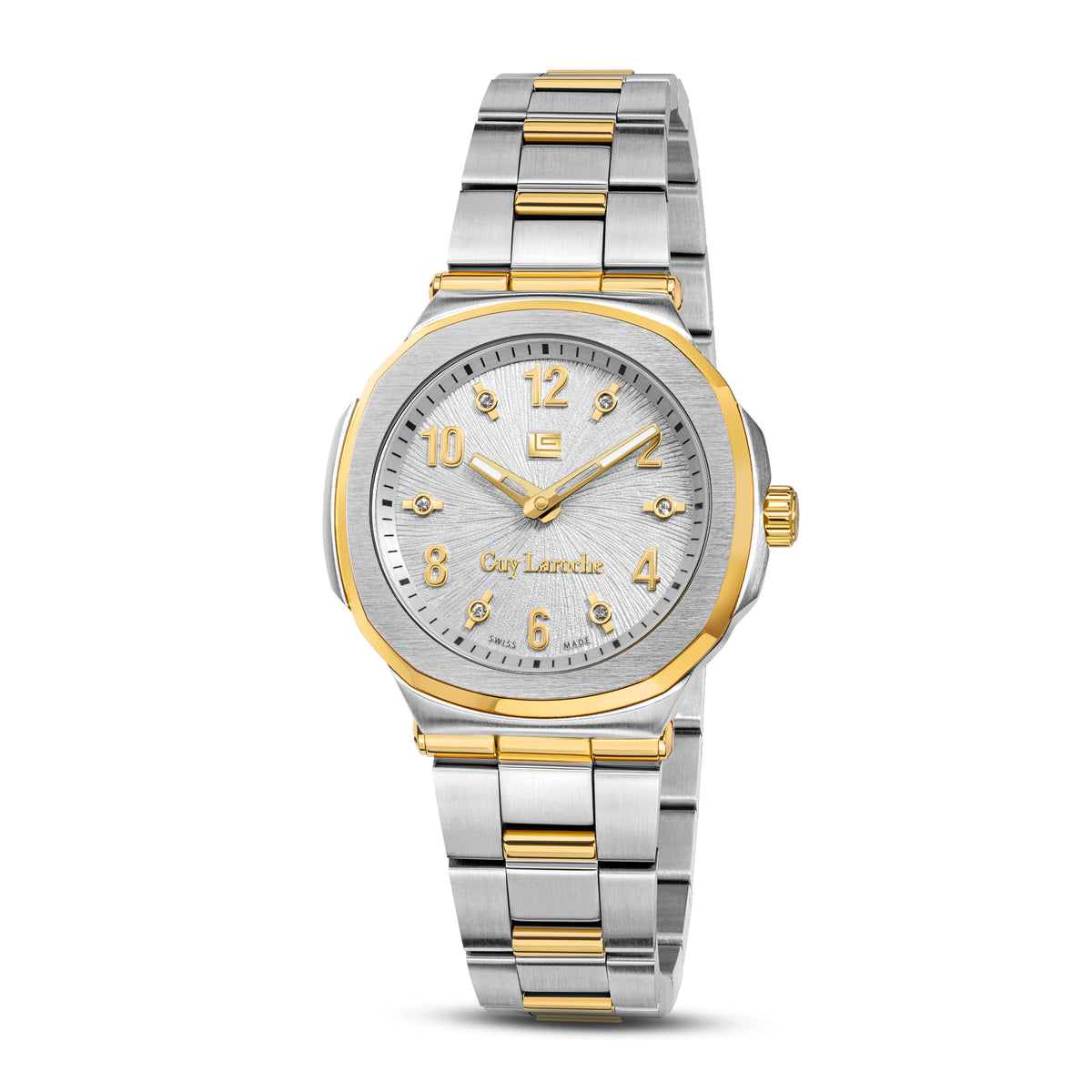 Guy Laroche Charlie 2 Hands Brown Dial White Silver Watch for Women - GLWLG0000323