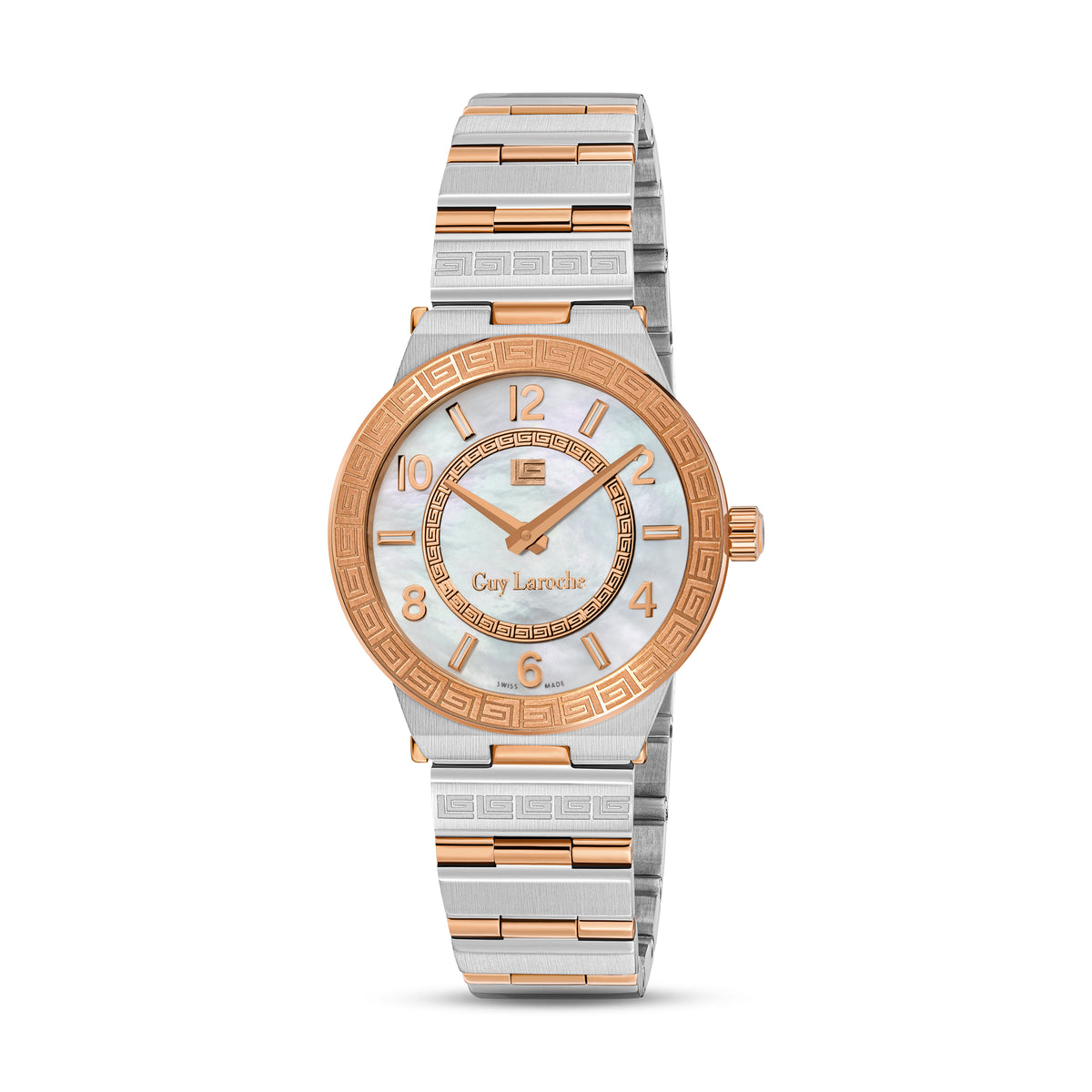 Guy Laroche Sacha 2 Hands Brown Dial White MOP Watch for Women - GLWLG0000426