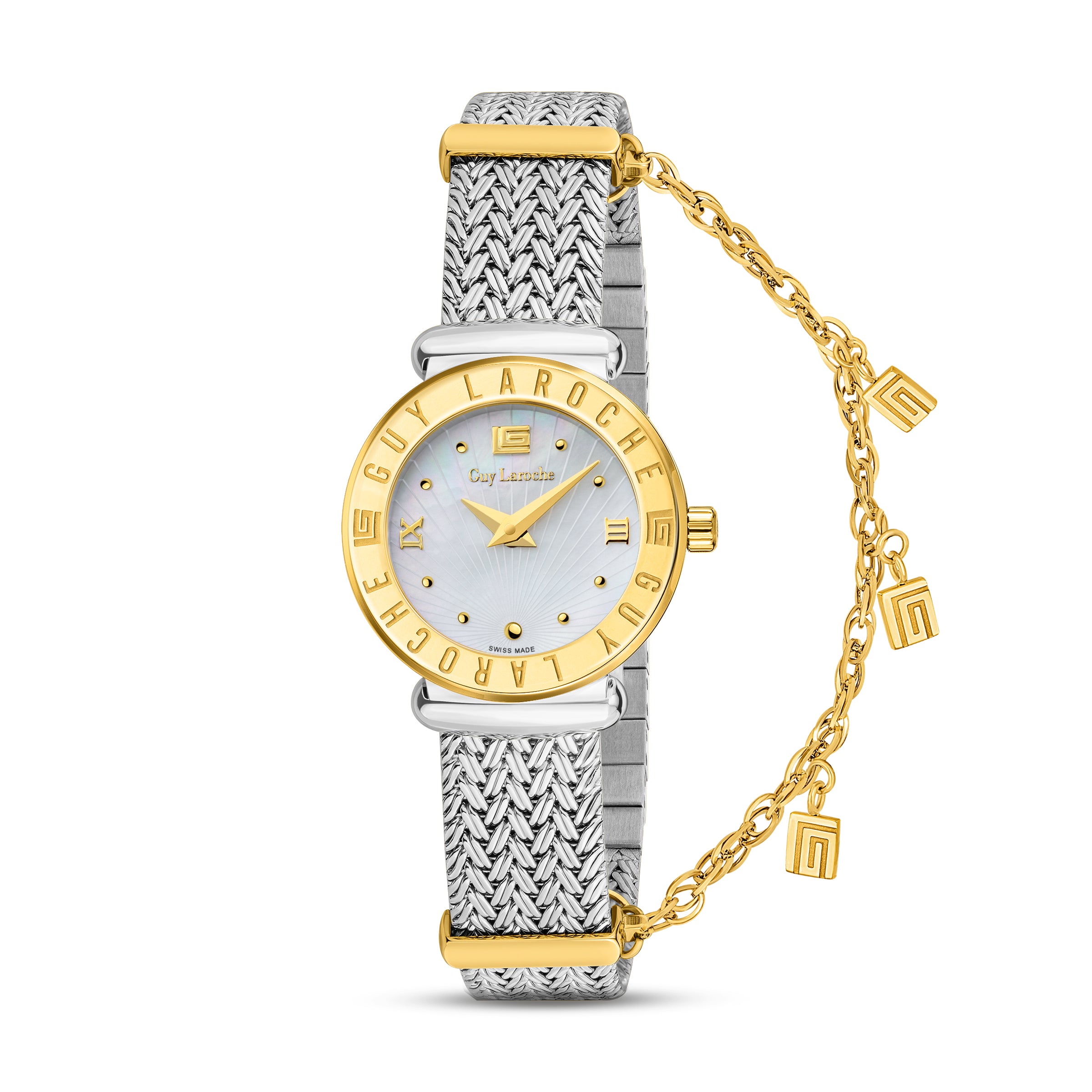 Guy Laroche Betty 2 Hands Round Dial White MOP Bracelet Watch for women - GLWLG0000917