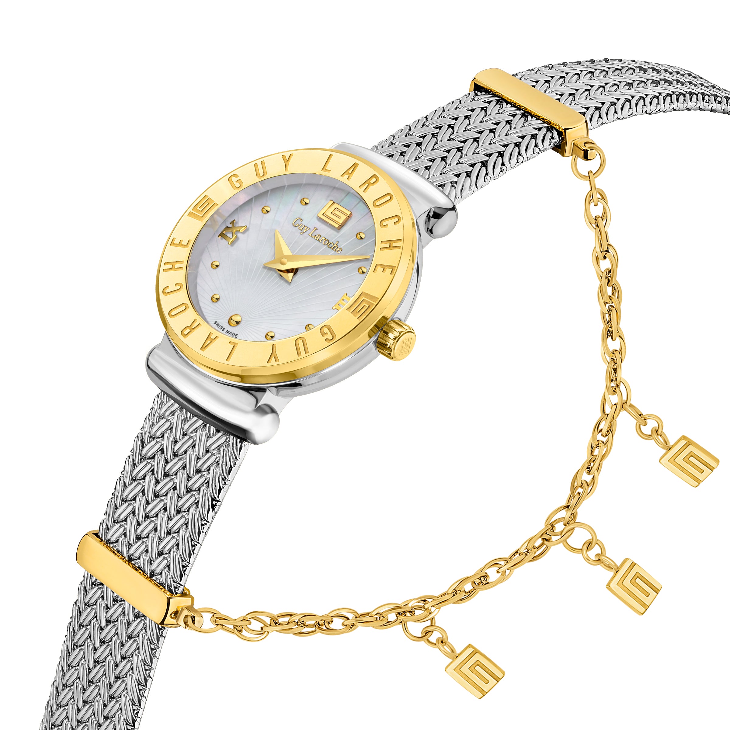 Guy Laroche Betty 2 Hands Round Dial White MOP Bracelet Watch for women - GLWLG0000917