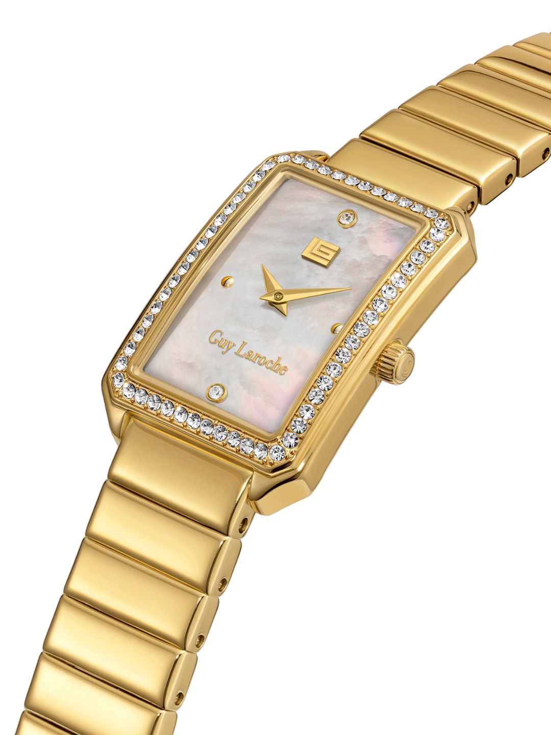 Guy Laroche DEBORAH White MOP Rectangle Dial | Analog Watch For Women's | GLWLG0001801