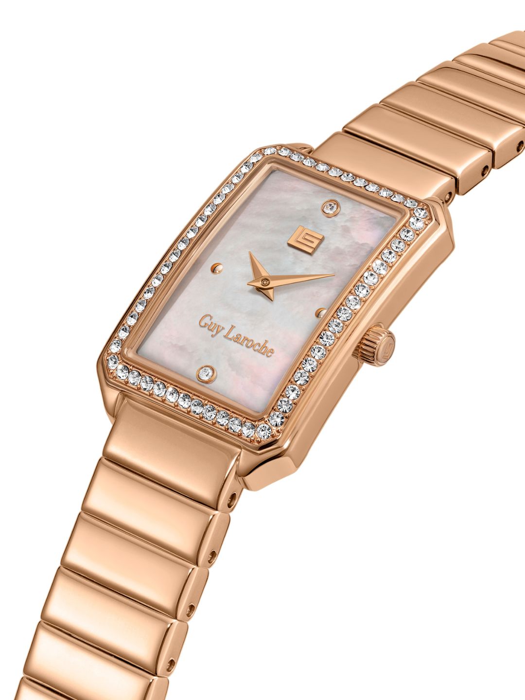 Guy Laroche DEBORAH White MOP Rectangle Dial | Analog Watch For Women's | GLWLG0001802