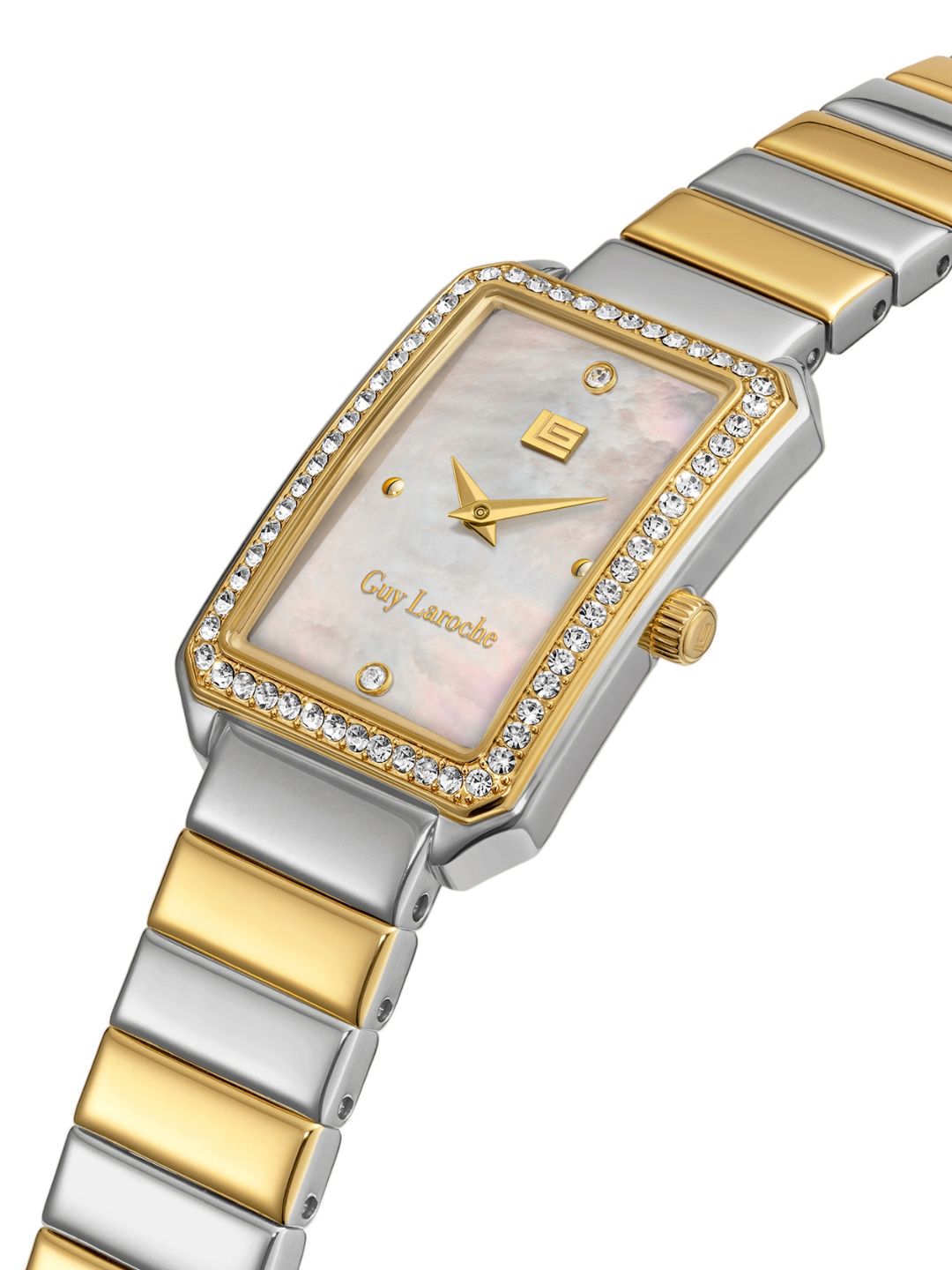 Guy Laroche DEBORAH White MOP Rectangle Dial | Analog Watch For Women's | GLWLG0001803