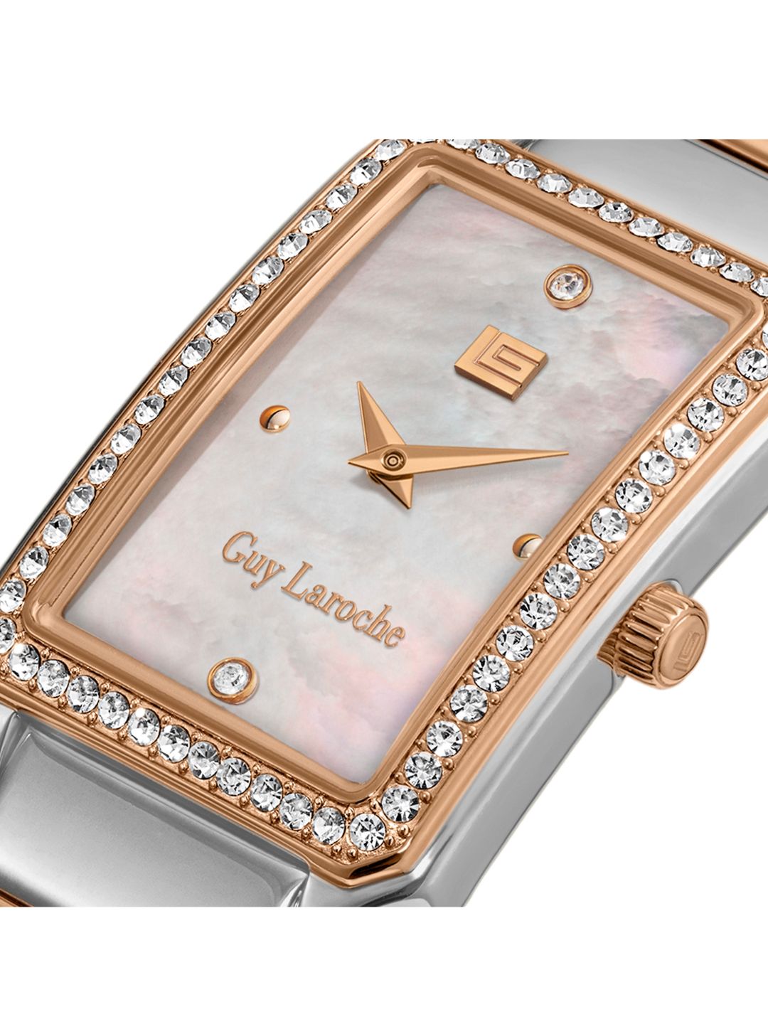 Guy Laroche DEBORAH White MOP Rectangle Dial | Analog Watch For Women's | GLWLG0001804