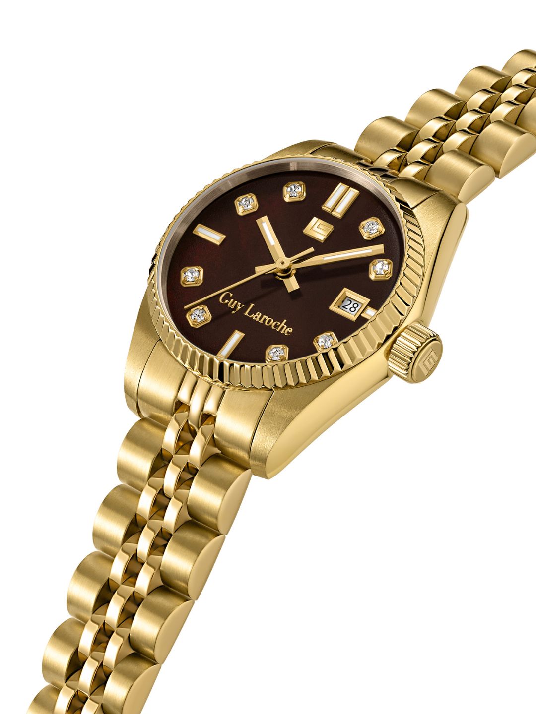 Guy Laroche ROSE Brown MOP Round Dial | Analog Watch For Women's | GLWLG0001902