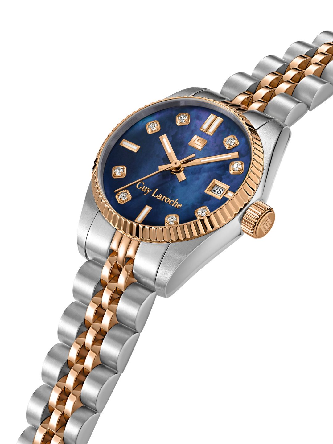 Guy Laroche ROSE Blue MOP Round Dial | Analog Watch For Women's | GLWLG0001905