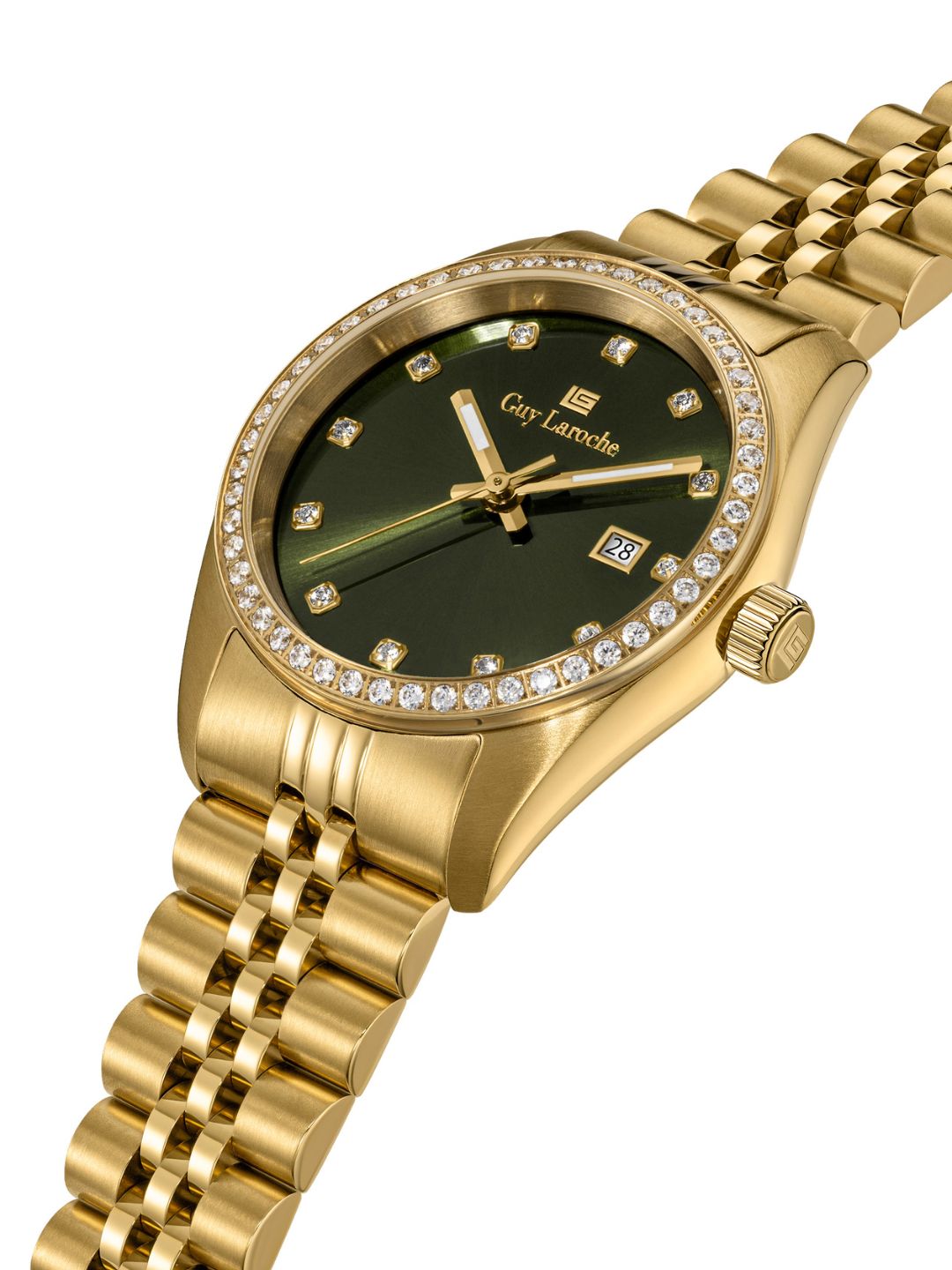 Guy Laroche ROSALIE Green Sunray Round Dial | Analog Watch For Women's | GLWLG0002806