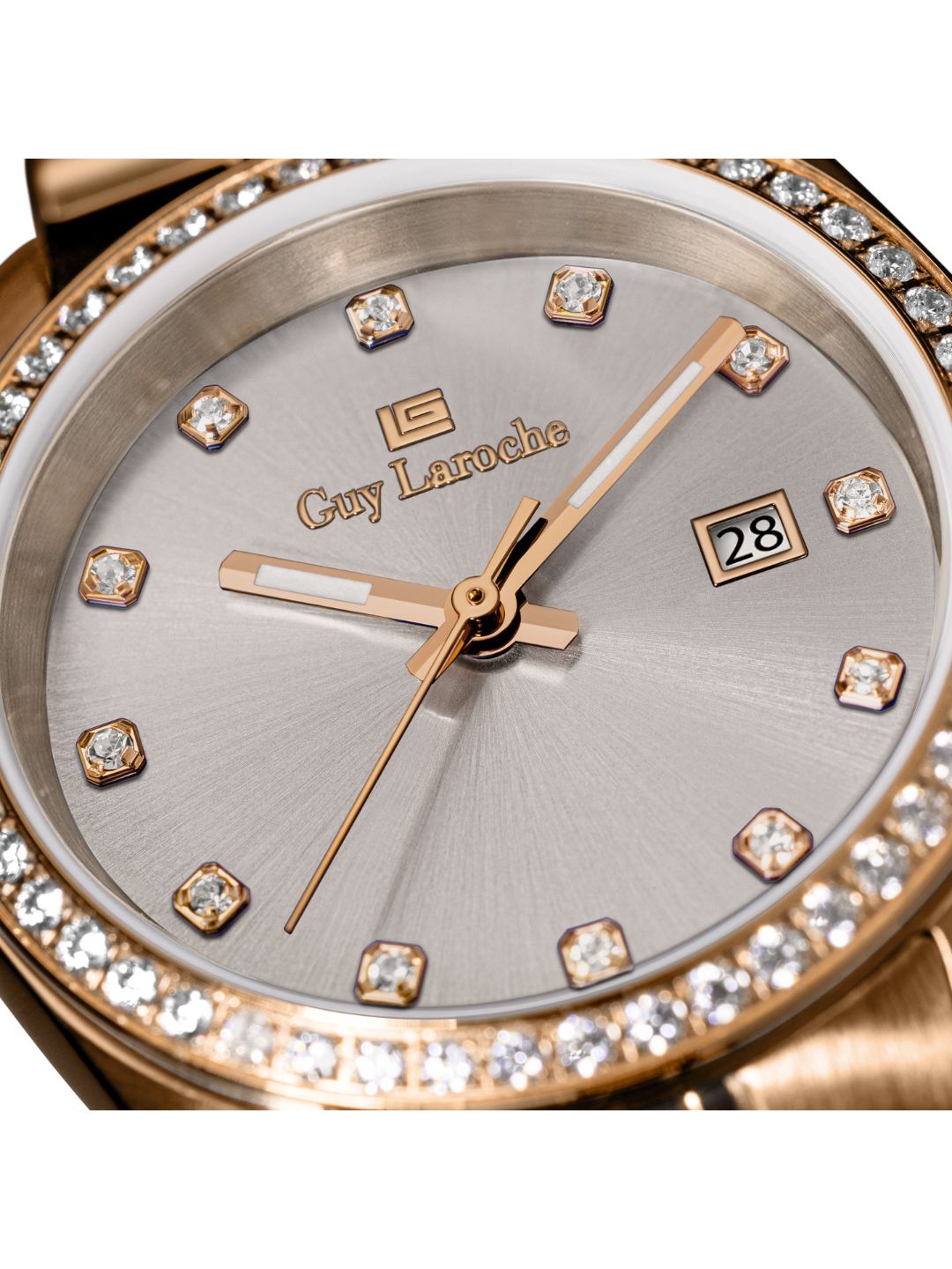 Guy Laroche ROSALIE Silver Sunray Round Dial | Analog Watch For Women's | GLWLG0002809