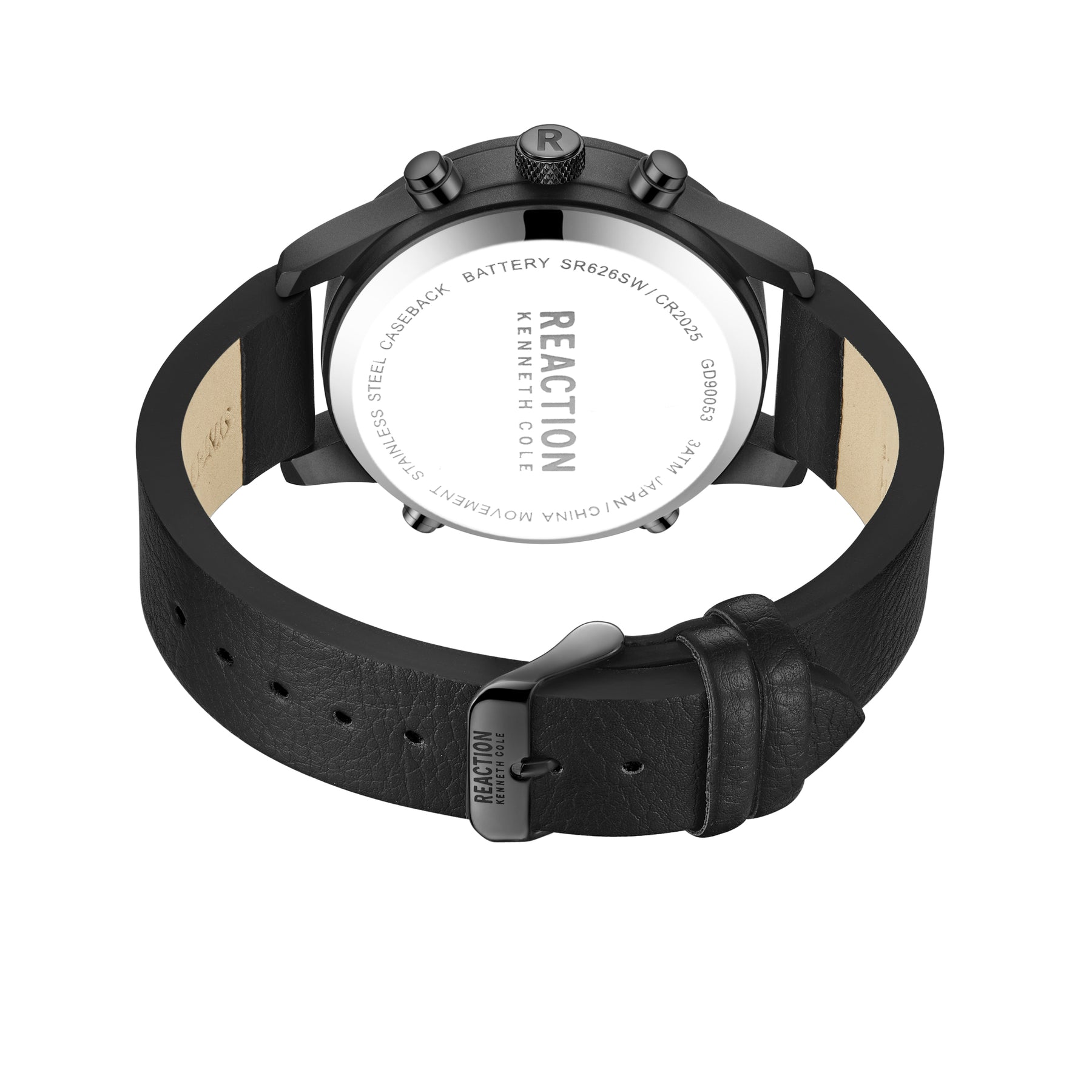 Kenneth Cole Reaction ANA-DIGIT Black Black Synthetic Leather Strap Casual Watch for Men's - KRWGD9005302
