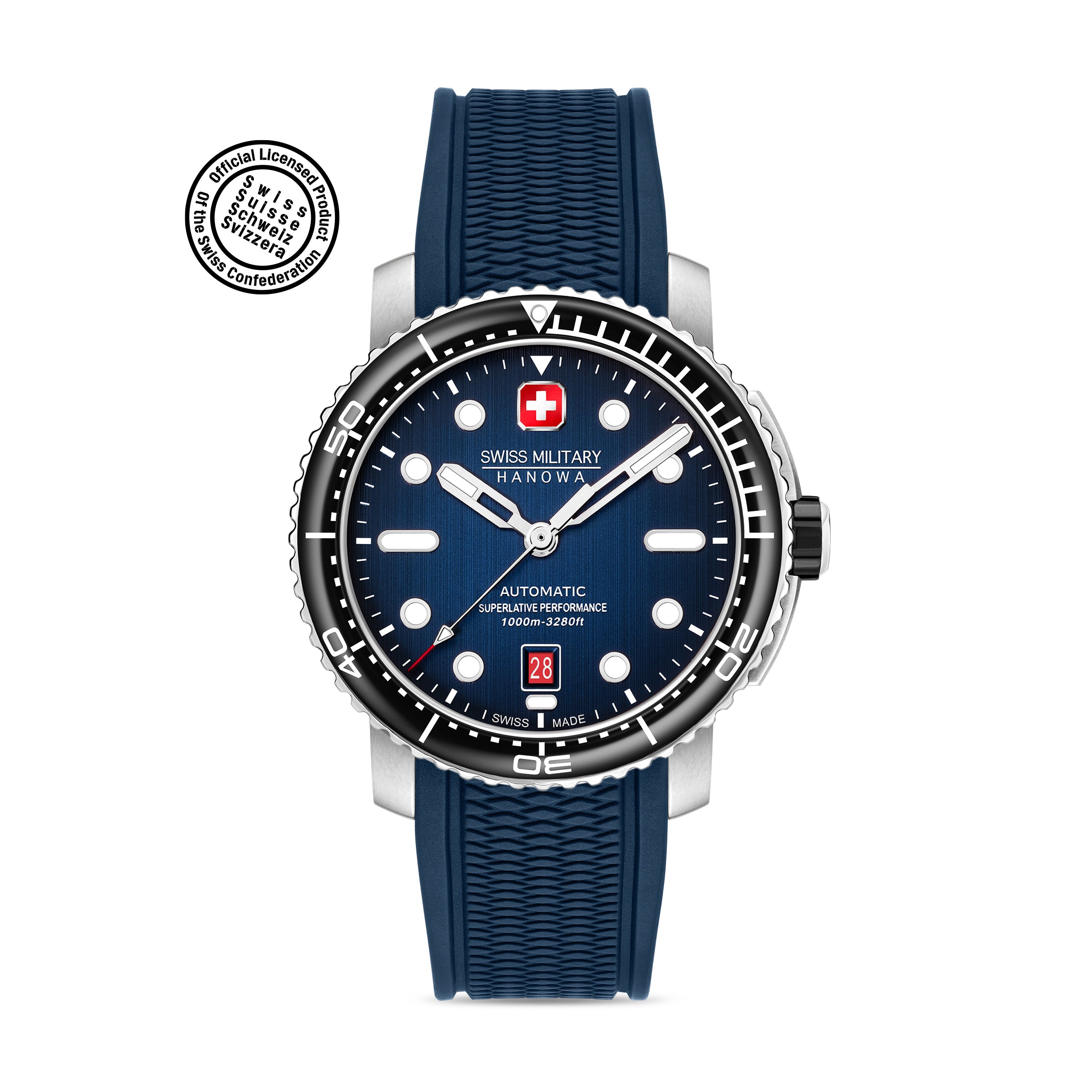 Swiss Military Hanowa SMWGL0002002-SET - swiss made Round Blue Automatic - Watch for men with spare bracelet