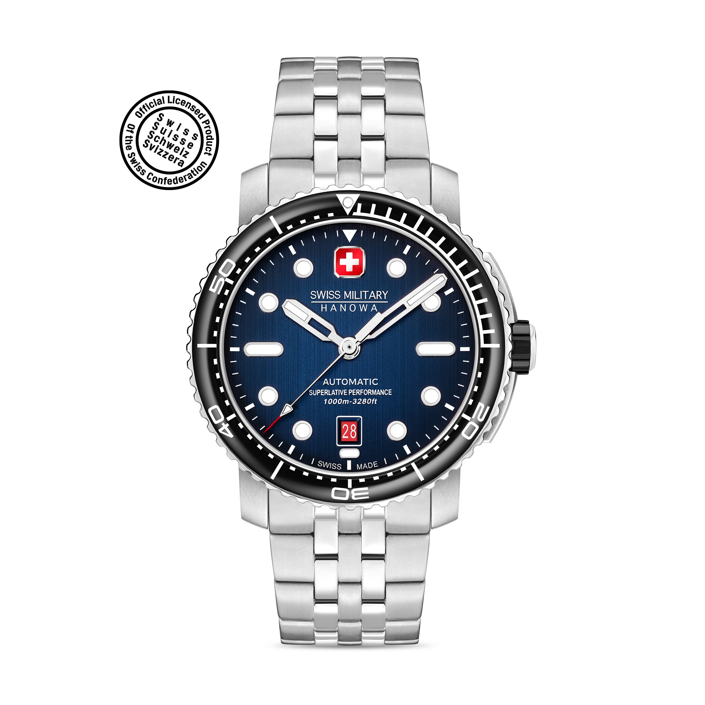 Swiss Military Hanowa SMWGL0002002-SET - swiss made Round Blue Automatic - Watch for men with spare bracelet