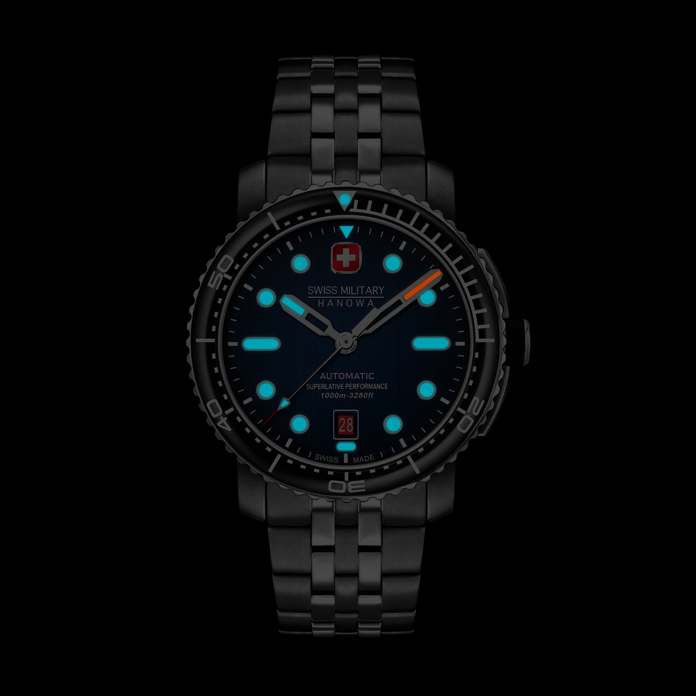 Swiss Military Hanowa SMWGL0002002-SET - swiss made Round Blue Automatic - Watch for men with spare bracelet