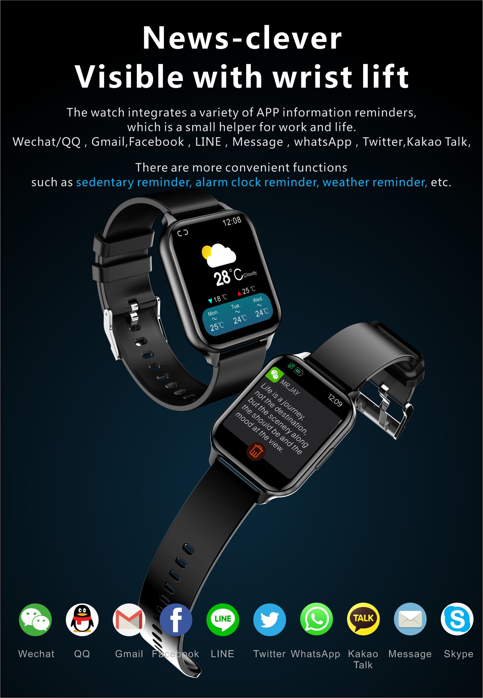 French Connection Blue Silicone Unisex Smartwatch Q26-B