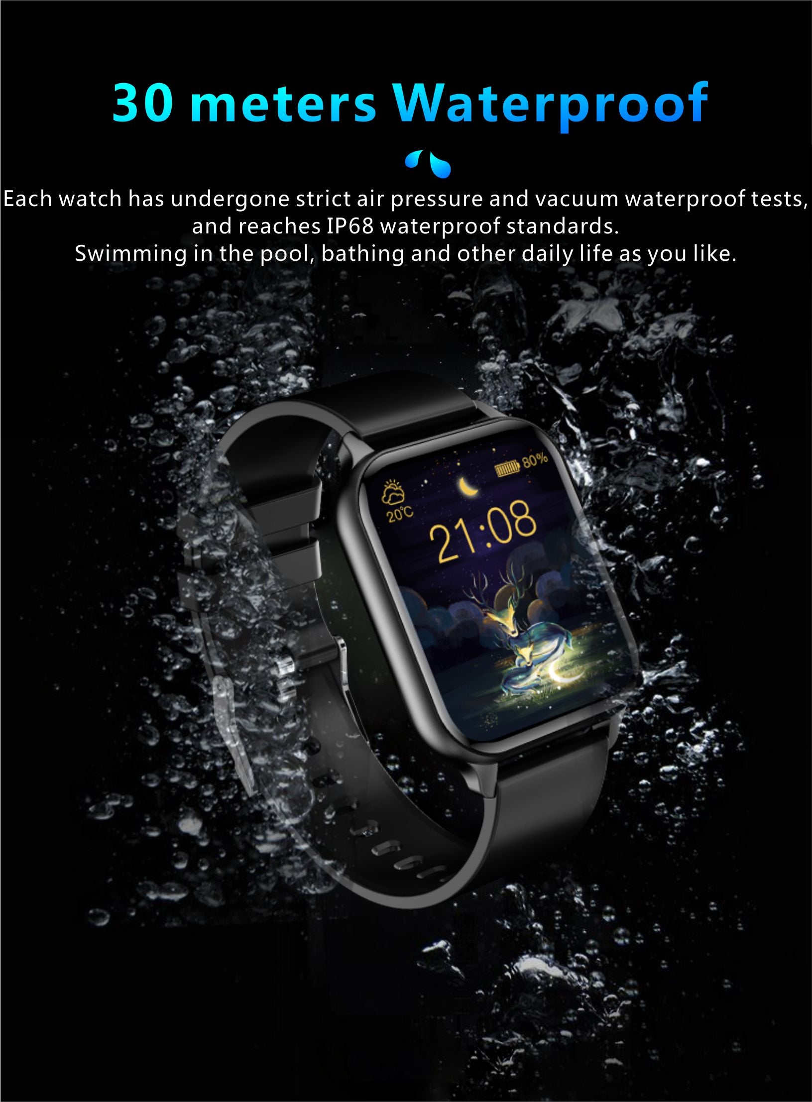 French Connection Blue Silicone Unisex Smartwatch Q26-B