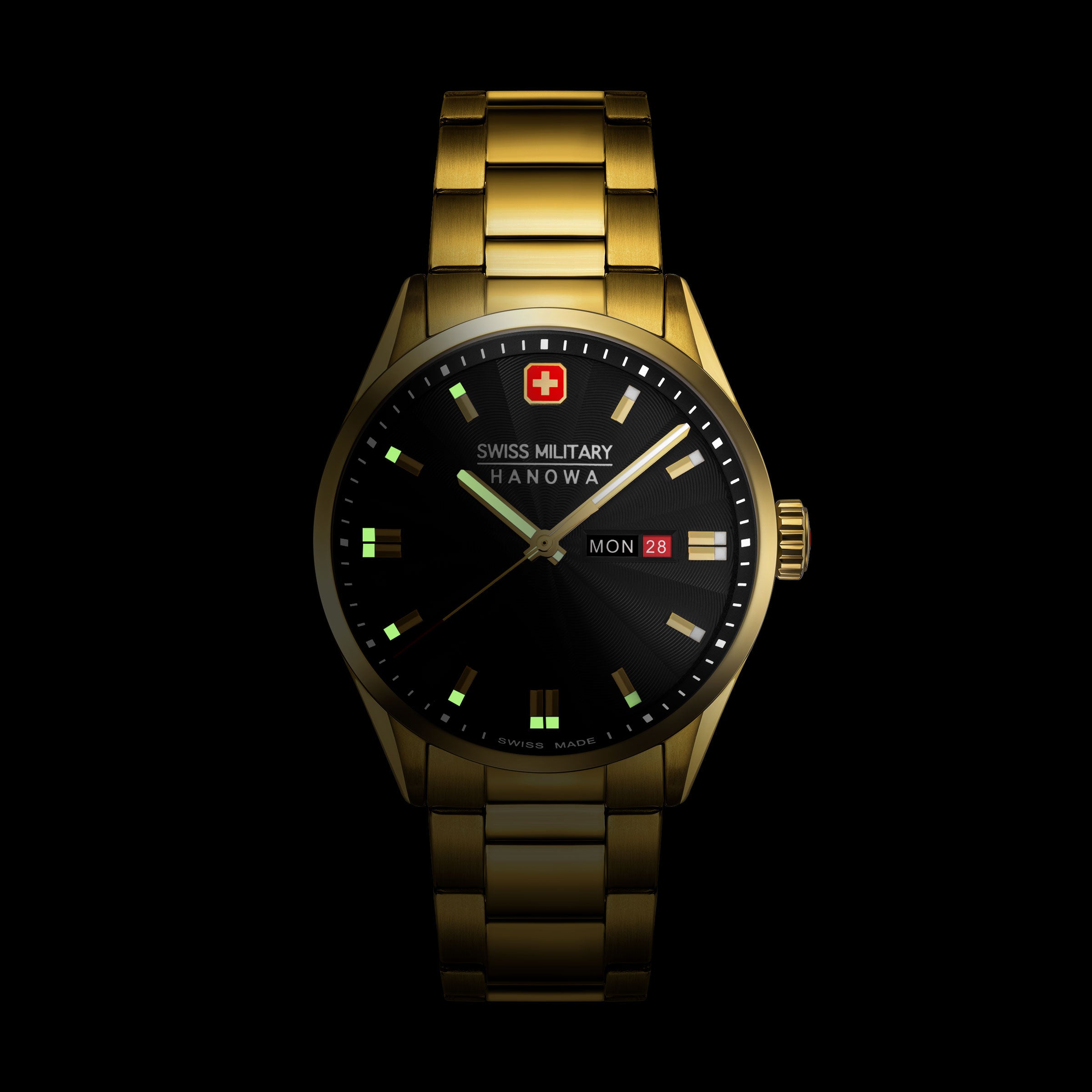 SWISS MILITARY HANOWA ROADRUNNER MAXED BLACK ROUND DIAL ANALOG WATCH FOR Men's SMWGH0001610